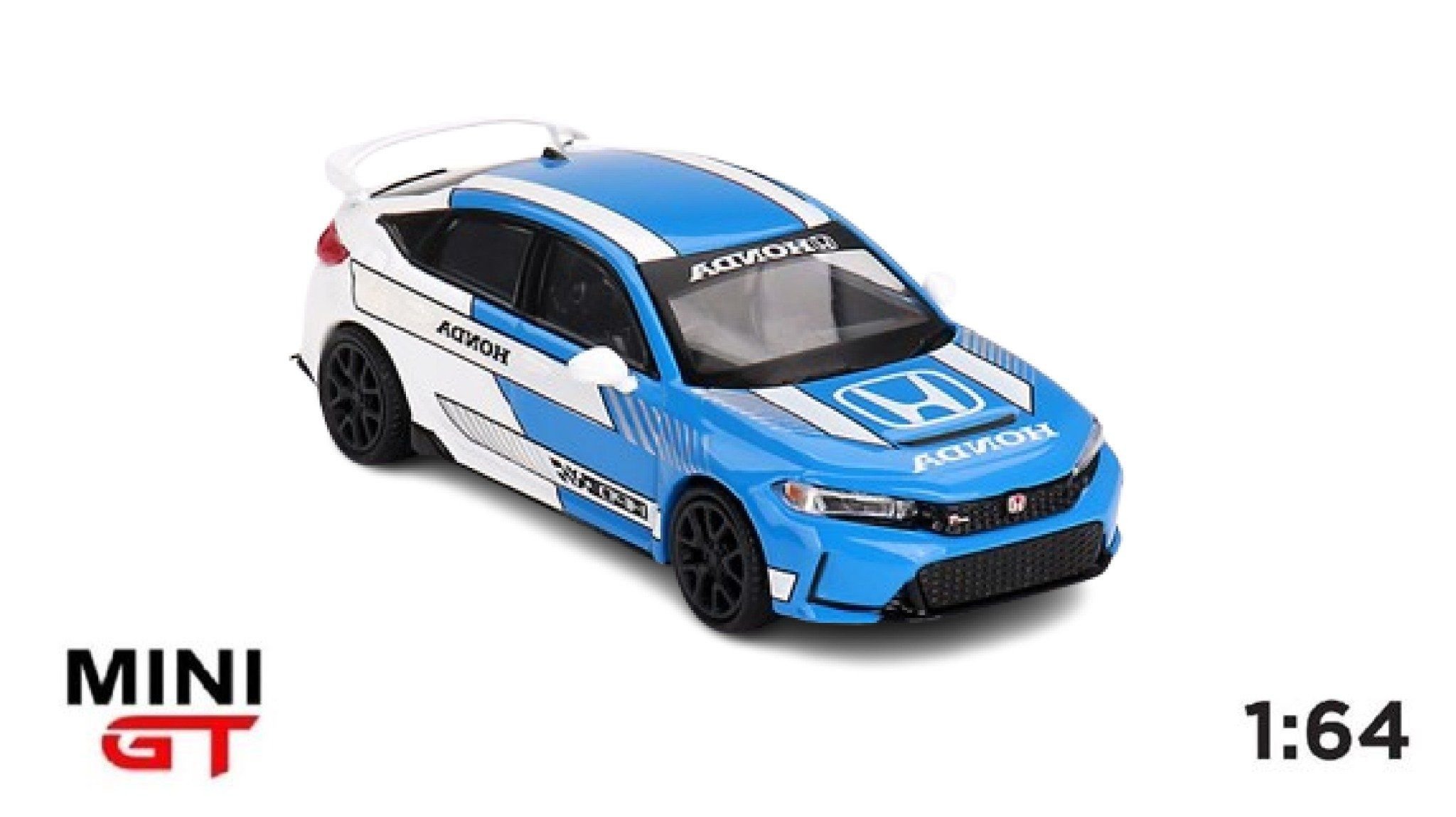  Mô hình xe Honda Civic Type R #3 2023 Pace Car Blue tỉ lệ 1:64 MiniGT MGT00753 