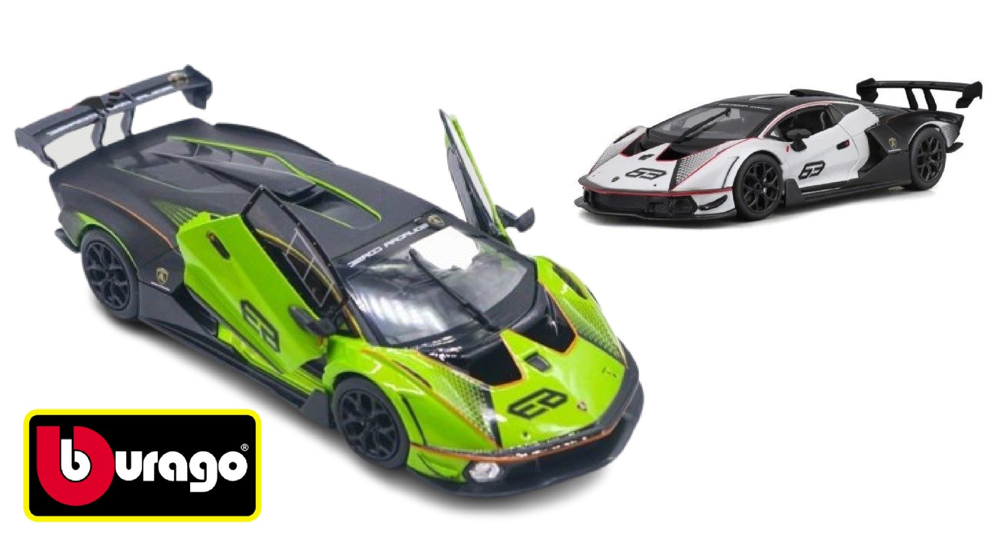  Mô hình xe Lamborghini Essenza SCV12 có bản quyền chính hãng, đánh lái được, mở được 2 cửa tỉ lệ 1:24 BBurago OT24006 