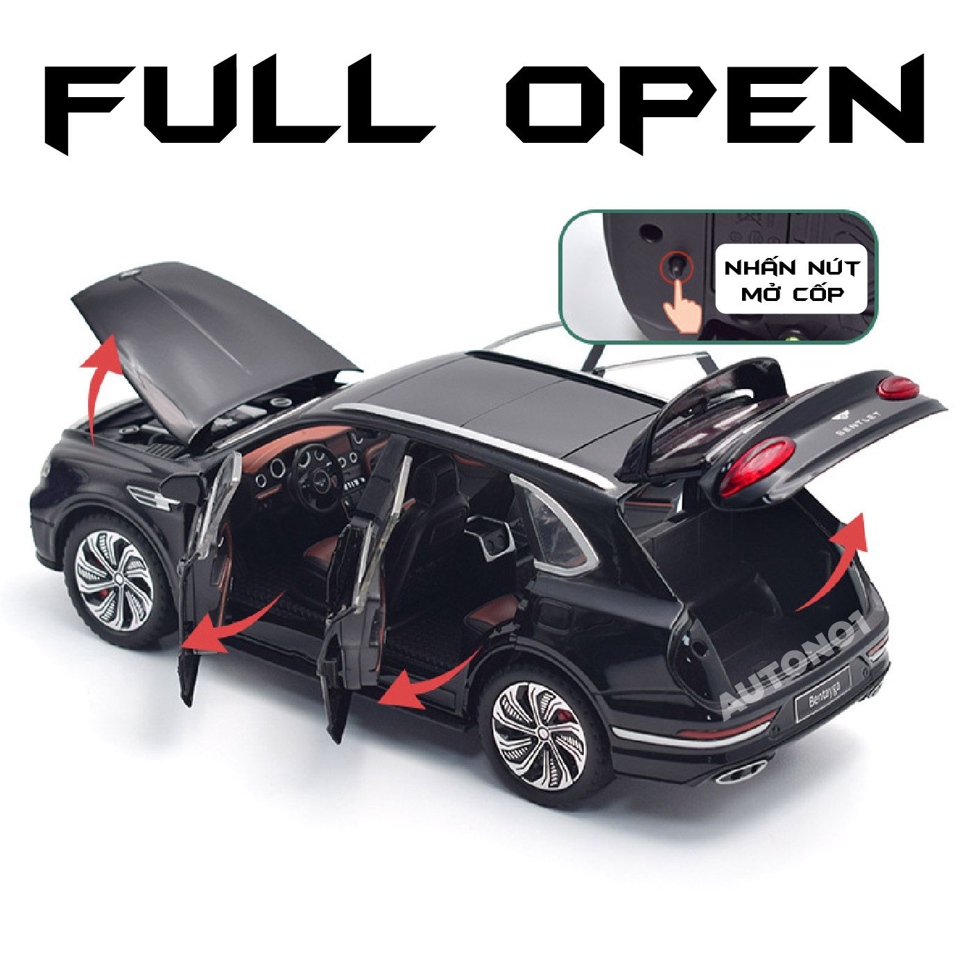  Mô hình xe Bentley Bentayga 2020 đánh lái được tỉ lệ 1:24 Newao OT457 