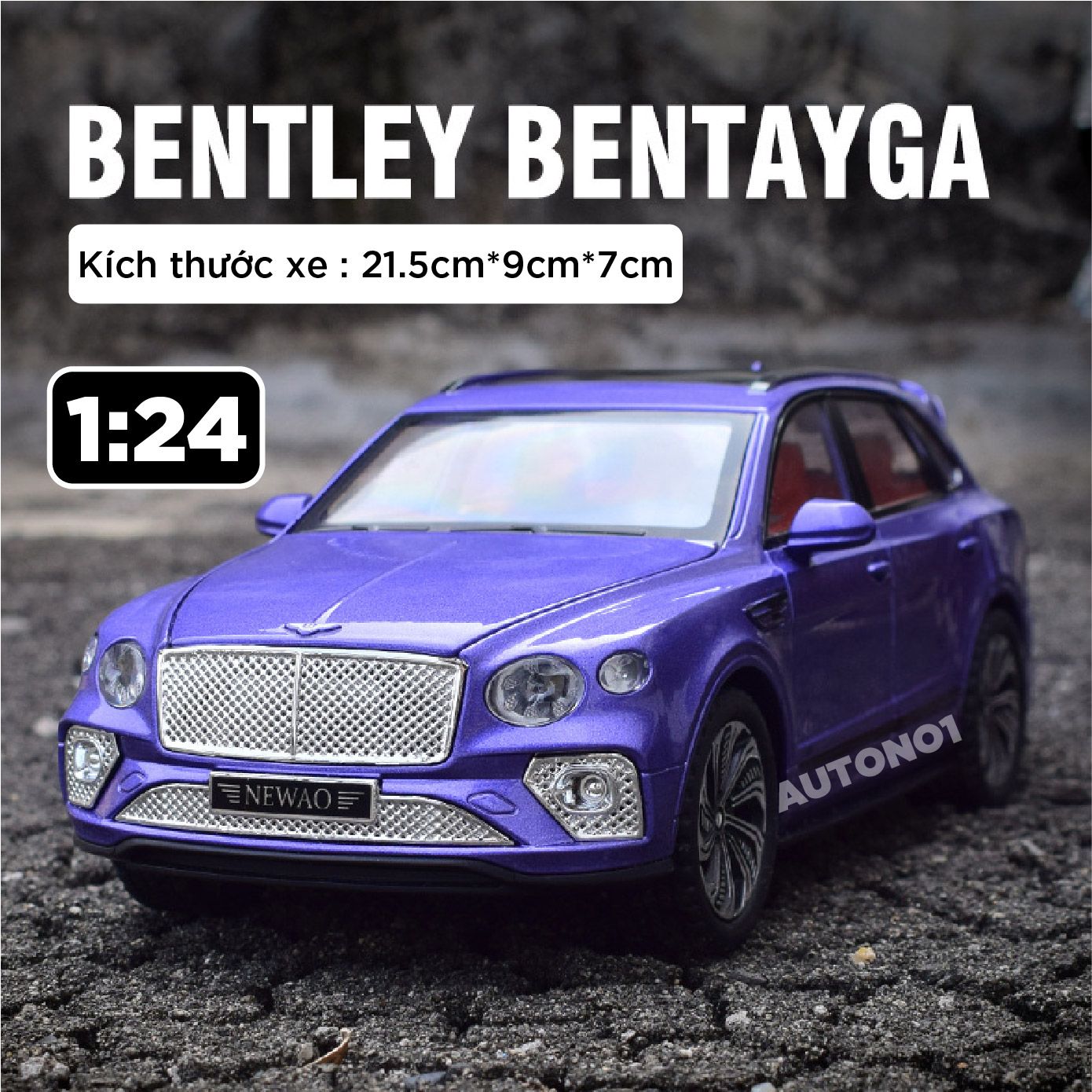  Mô hình xe Bentley Bentayga 2020 đánh lái được tỉ lệ 1:24 Newao OT457 