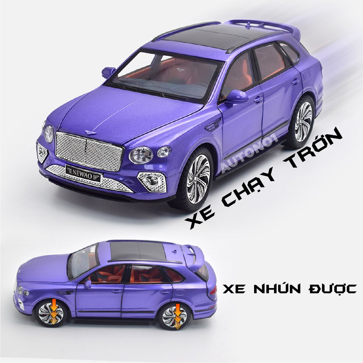  Mô hình xe Bentley Bentayga 2020 đánh lái được tỉ lệ 1:24 Newao OT457 