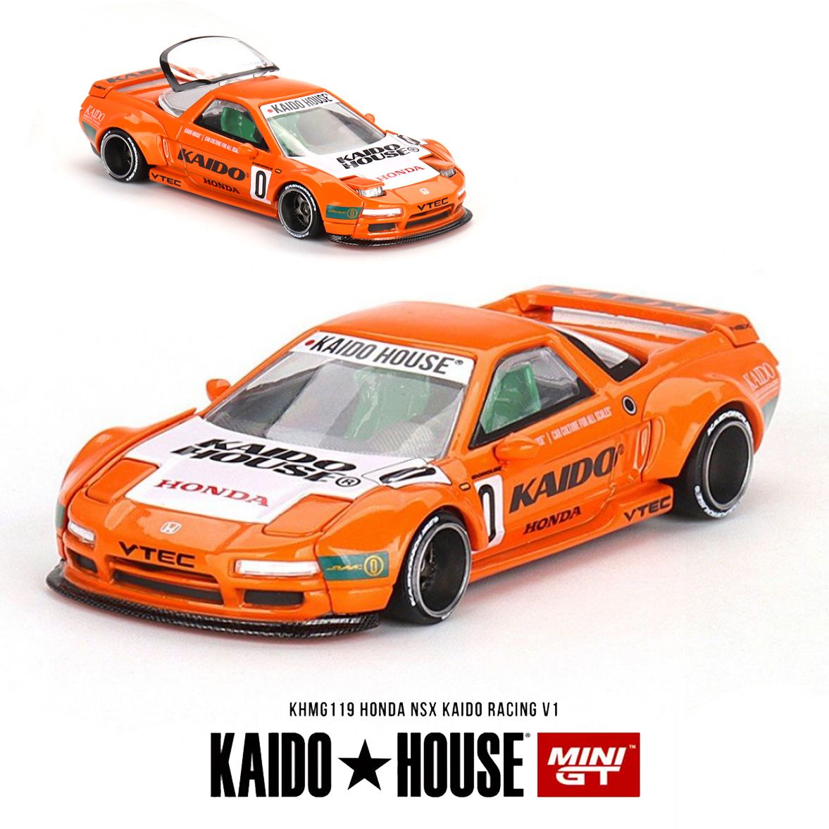  Mô hình xe Honda NSX Kaido Racing V1 Orange tỉ lệ 1:64 Kaido House KHMG119 