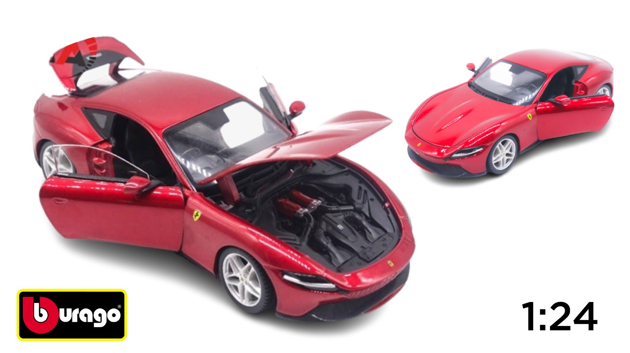  Mô hình xe Ferrari Roma Bản đánh lái được 1:24 Bburago 7881 