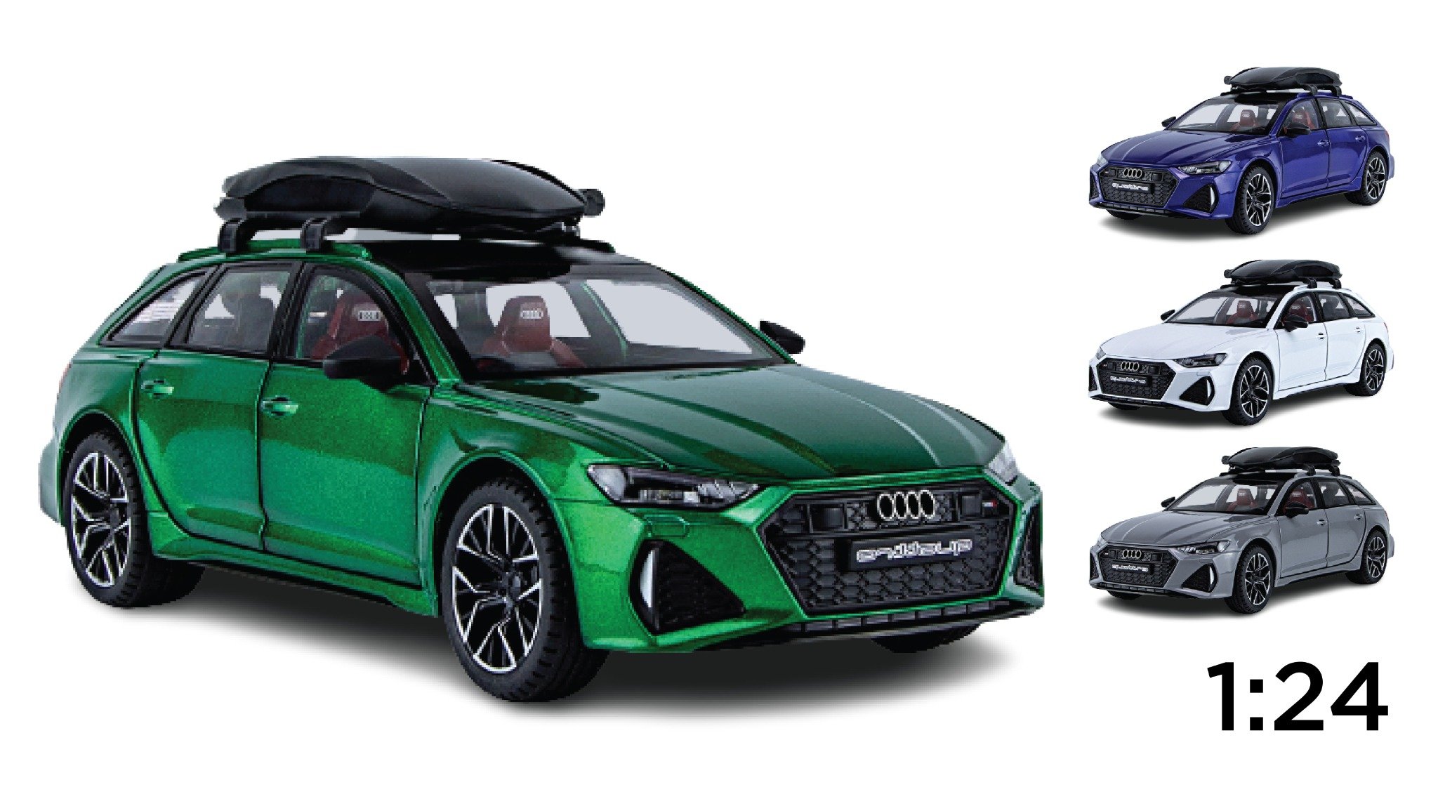  Mô hình xe Audi RS6 Quattro đánh lái được box camping tỉ lệ 1:24 Jinlifang 8214 