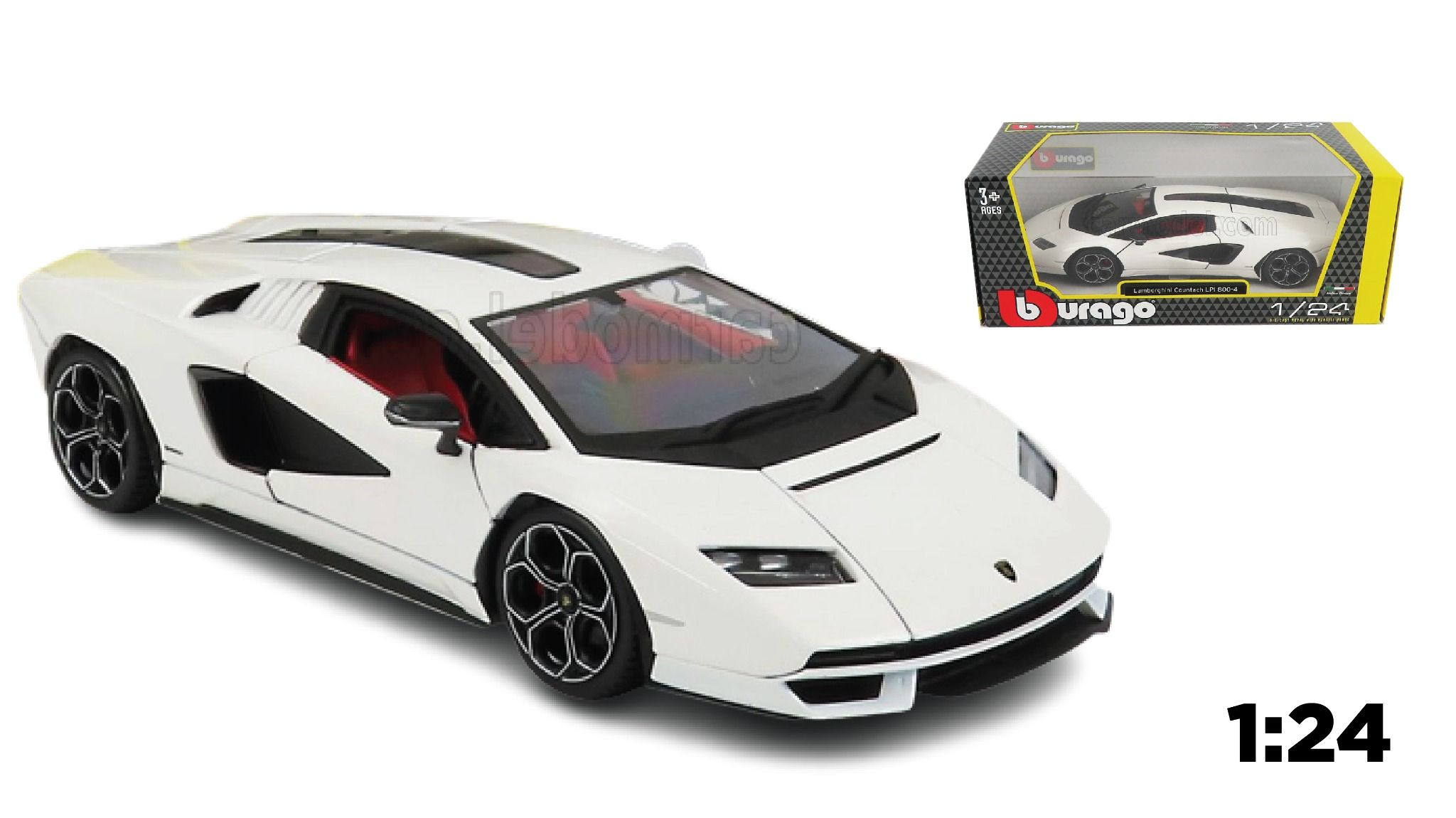 Mô hình xe Countach LPI8004 tỉ lệ 124 BBurago 8136 Cửa