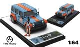  Mô hình xe Jeep Rubicon custom Gulf oil blue orange tỉ lệ 1:64 Time micro 