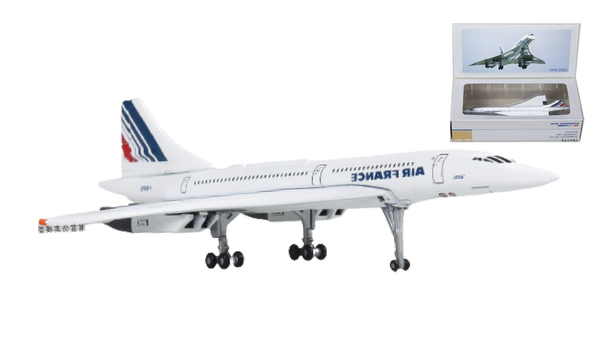  Mô hình máy bay phản lực siêu thanh Concorde Air France 4590 Pháp có bánh xe tỉ lệ 1:400 MB16161 