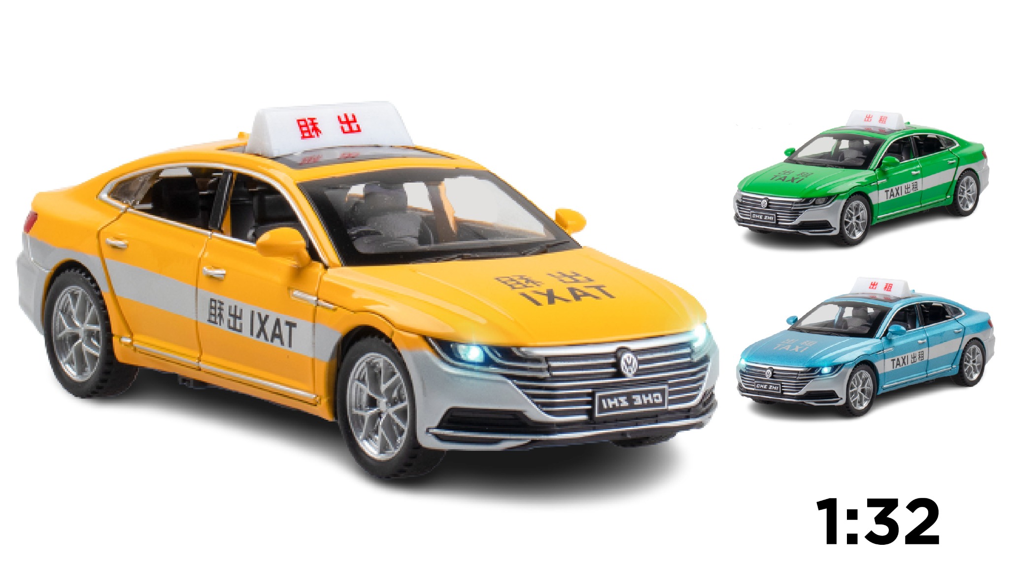  Mô hình xe ô tô Volkwagen CC sedan taxi tỉ lệ 1:32 Alloy model OT167 