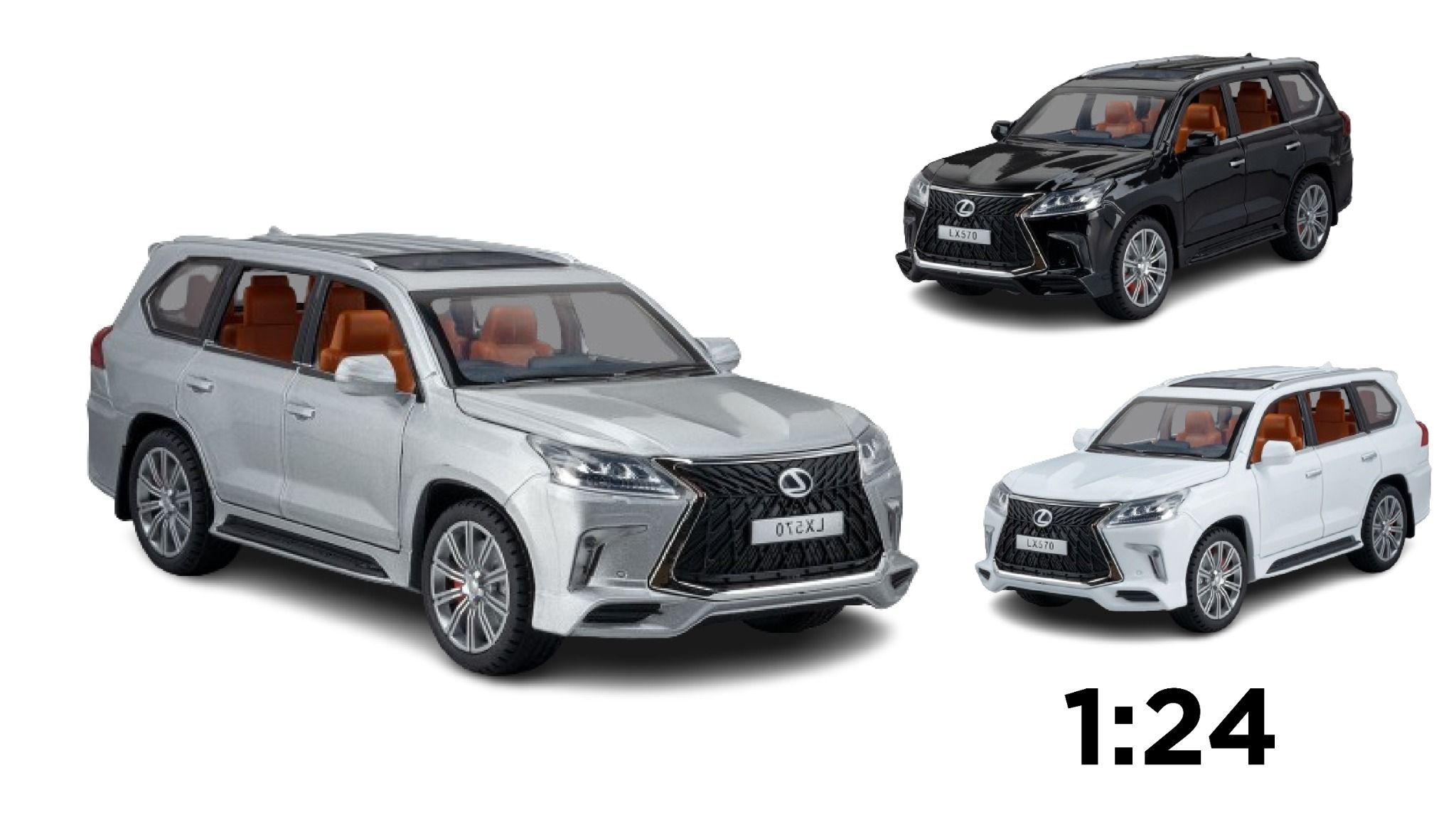  Mô hình xe ô tô Toyota Lexus LX570 có âm thanh - đèn tỉ lệ 1:24 Alloy model OT349 