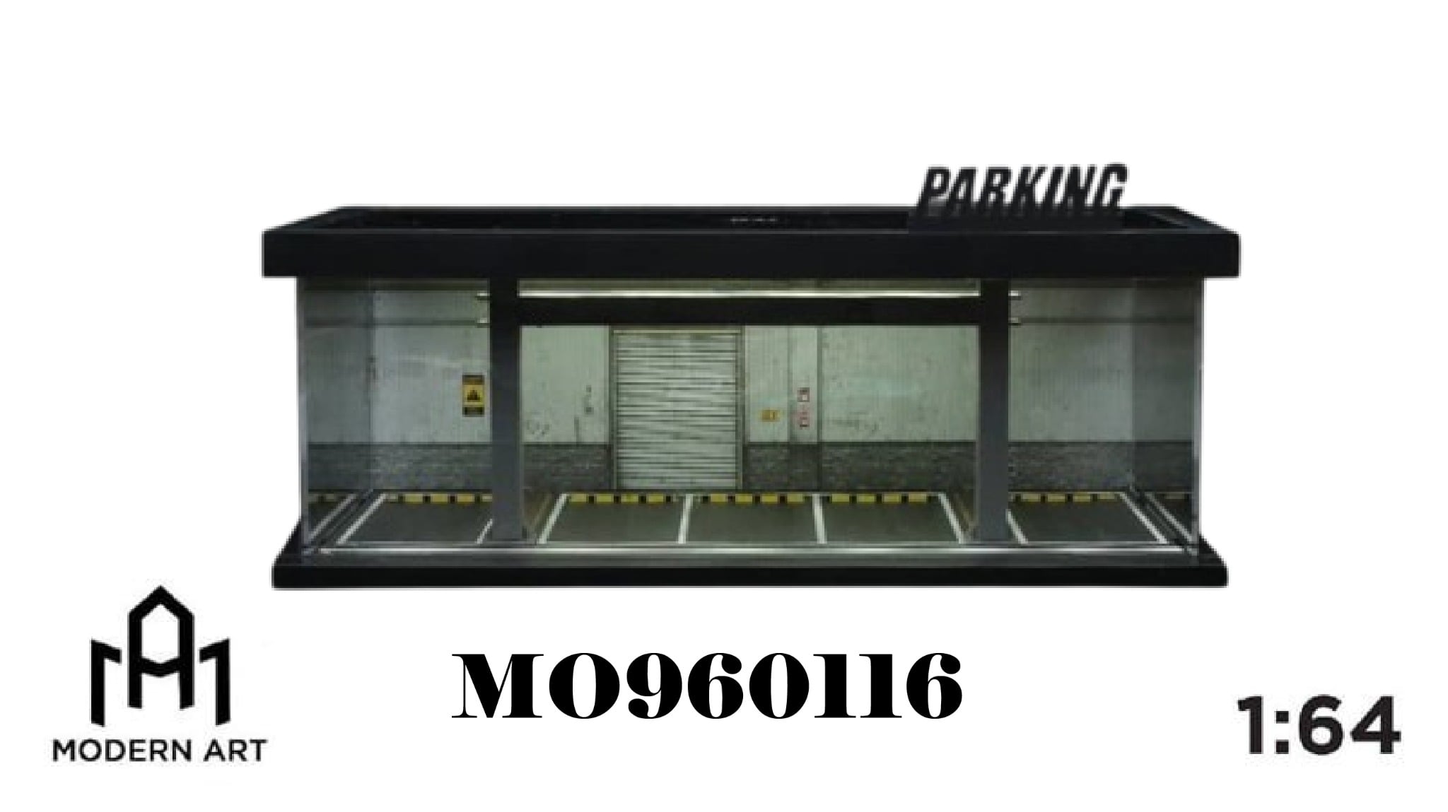  Hộp trưng bày mô phỏng hầm đỗ xe có đèn, mica, kèm dây đèn, D tỉ lệ 1:64 MoreArt MO960116 