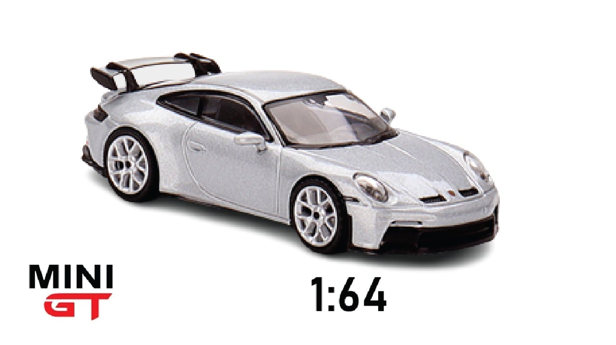  Mô hình xe Porsche 911 GT3 GT silver metallic tỉ lệ 1:64 MiniGT 