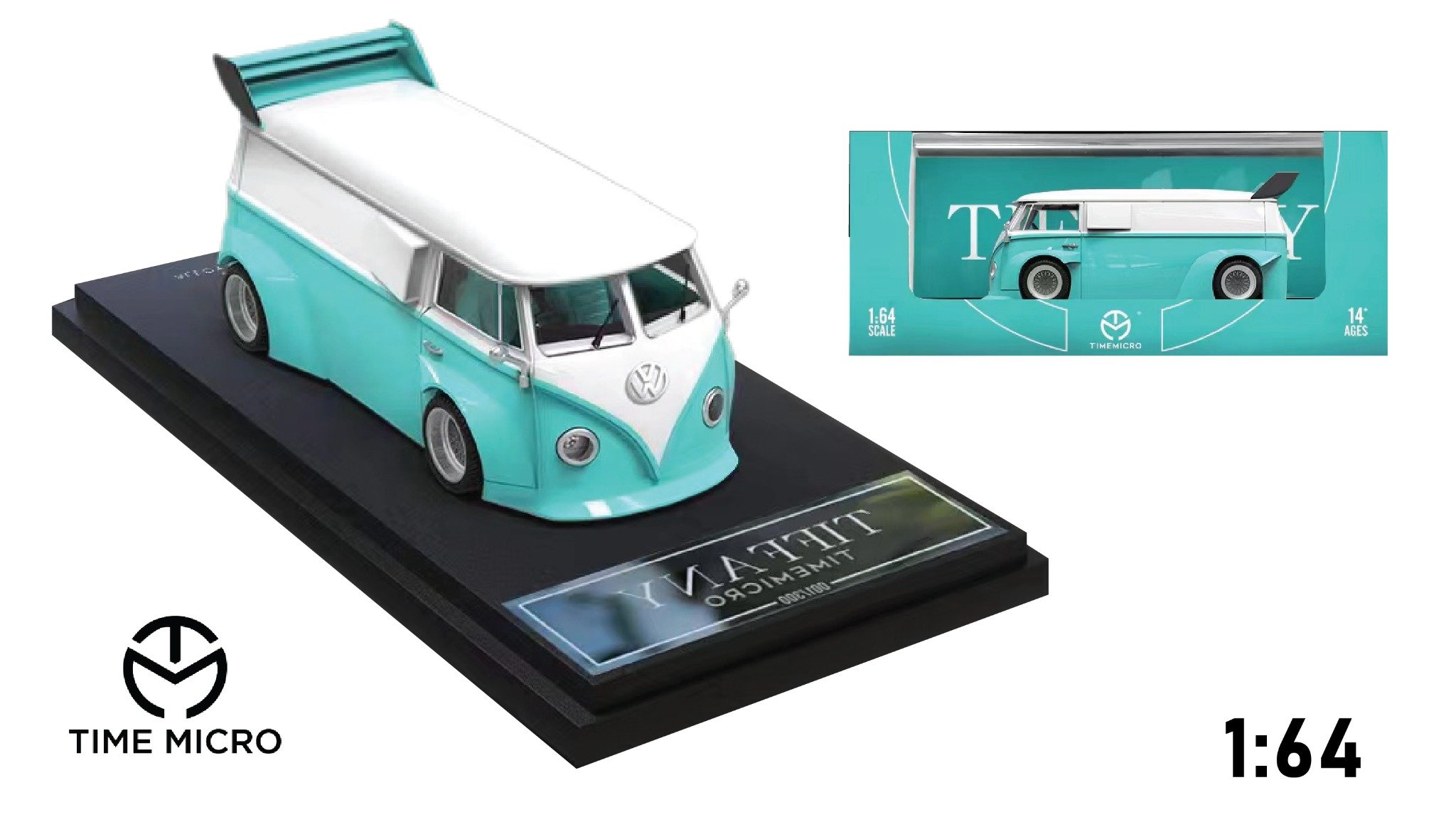  Mô hình xe Volkwagen T1 Tiffany blue tỉ lệ 1:64 Time Micro 