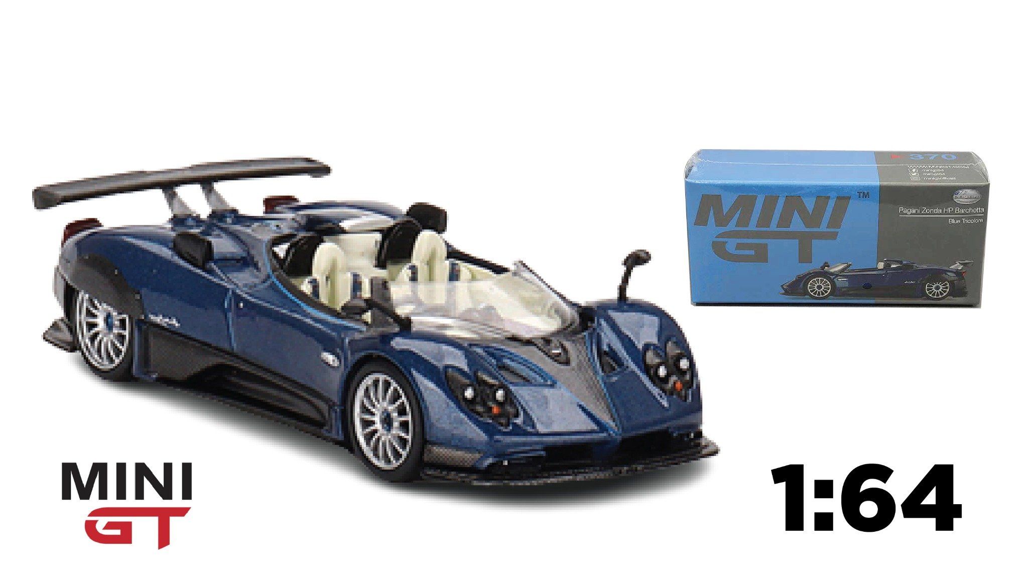  Mô hình xe Pagani Zonda HP Barchetta Blue Tricolore tỉ lệ 1:64 MiniGT MGT00370 