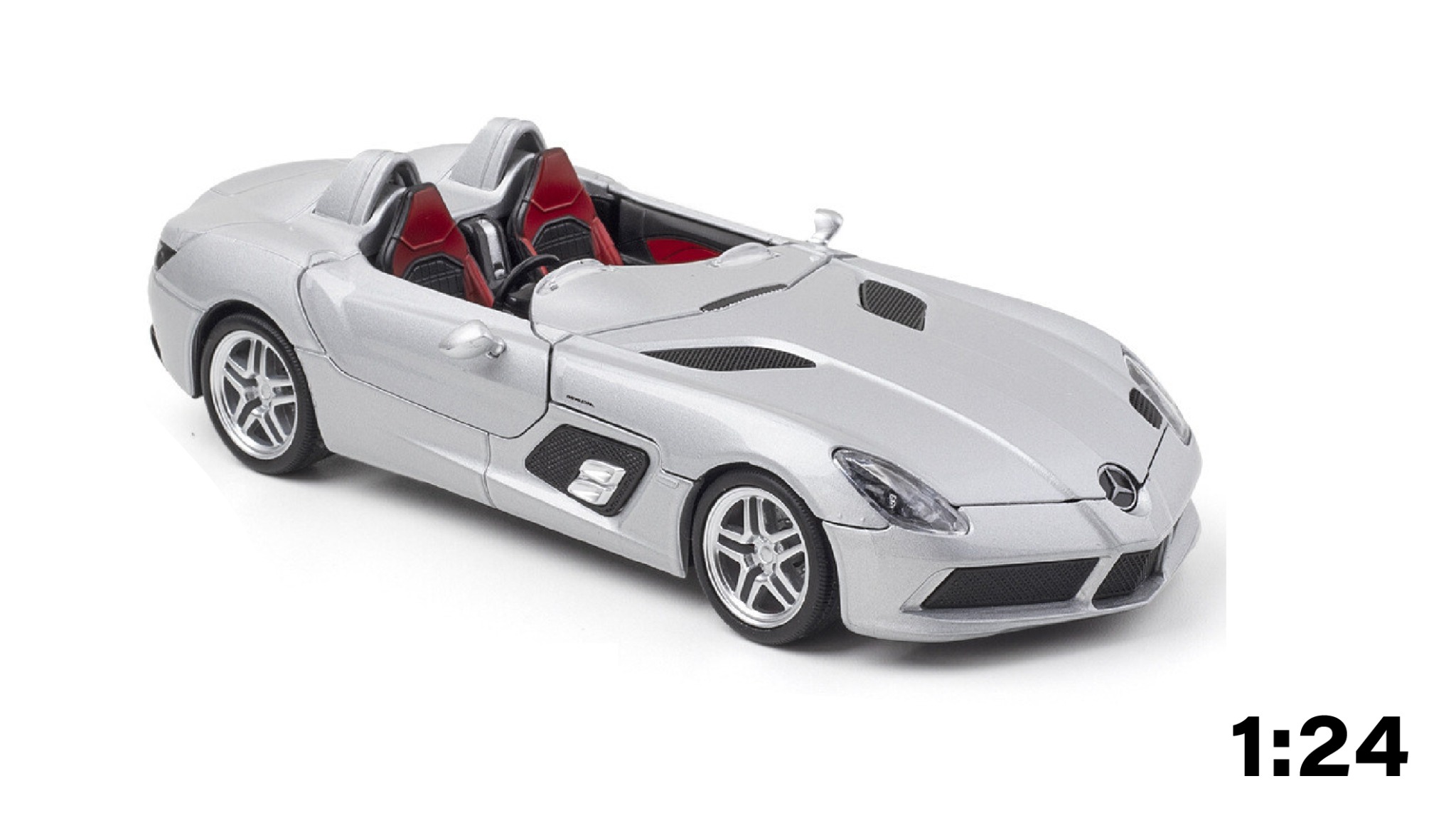  Mô hình xe Mercedes-Benzs SLR Stirling Moss silver tỉ lệ 1:24 Caipo 68265P OT278 