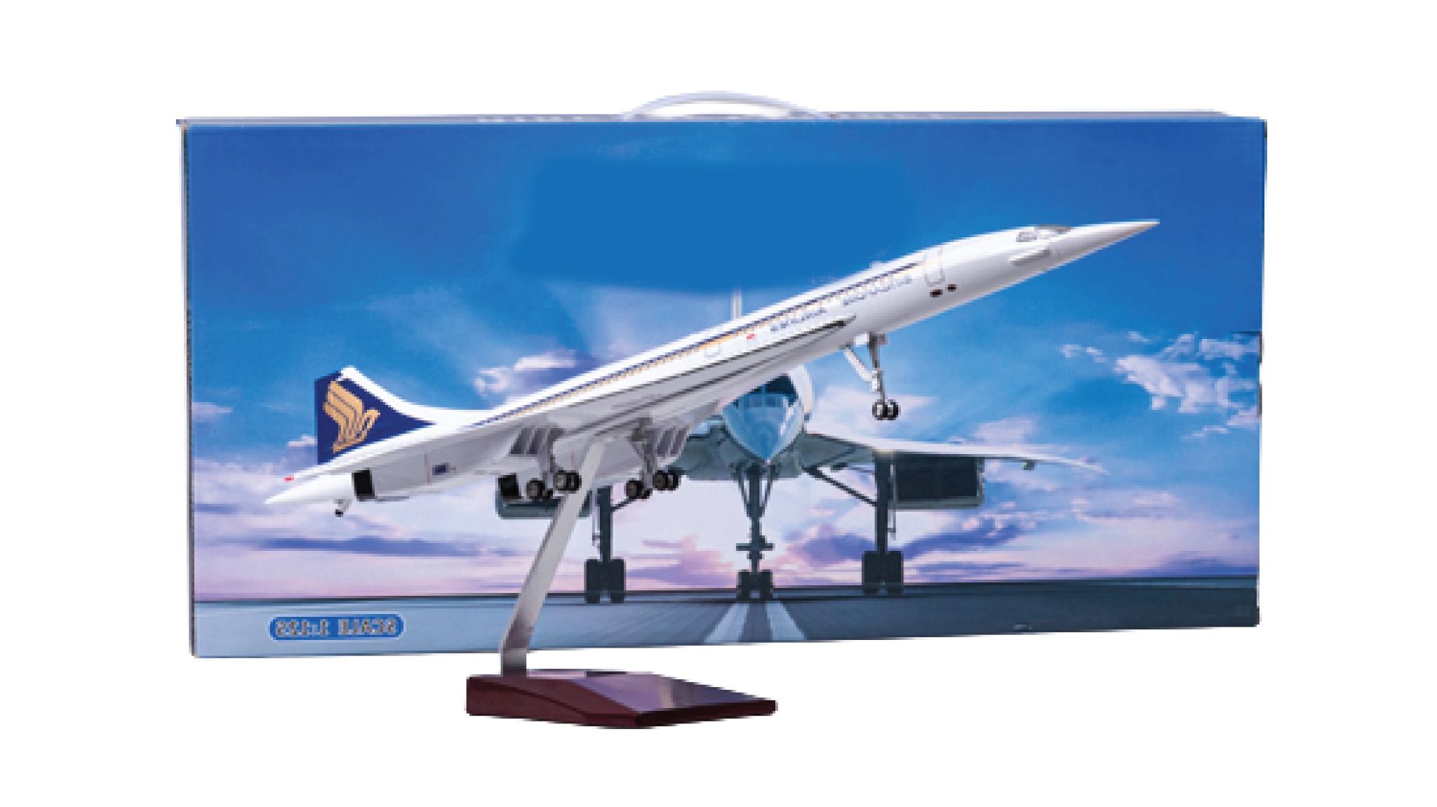  Mô hình máy bay phản lực siêu thanh Concorde Singarpore/British Airline 47cm 1:125 có đèn led tự động theo tiếng vỗ tay hoặc chạm MB47013 