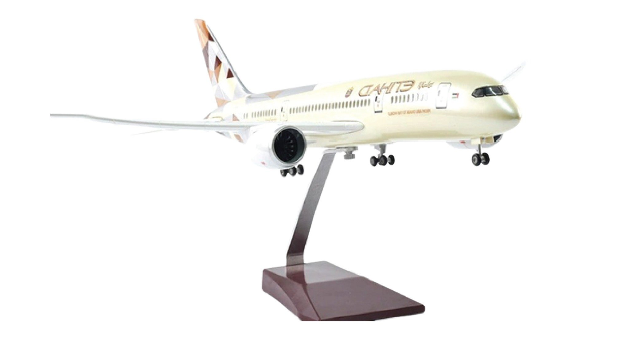  Mô hình máy bay Jason Tutu Etihad Boeing B787 Ả Rập 47cm 1:160 có đèn led tự động theo tiếng vỗ tay hoặc chạm MB47020 