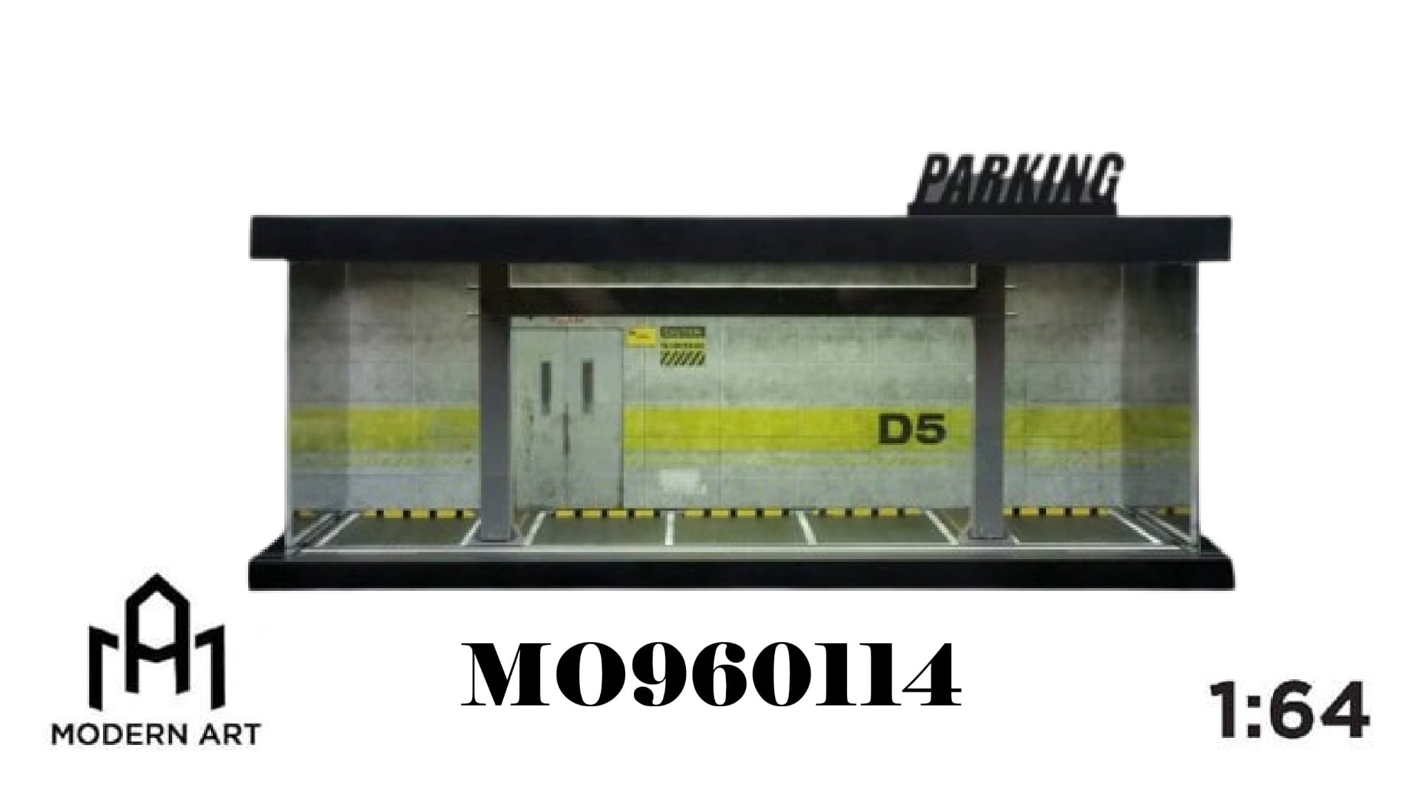  Hộp trưng bày mô phỏng hầm đỗ xe có đèn, mica, kèm dây đèn, B tỉ lệ 1:64 MoreArt MO960114 