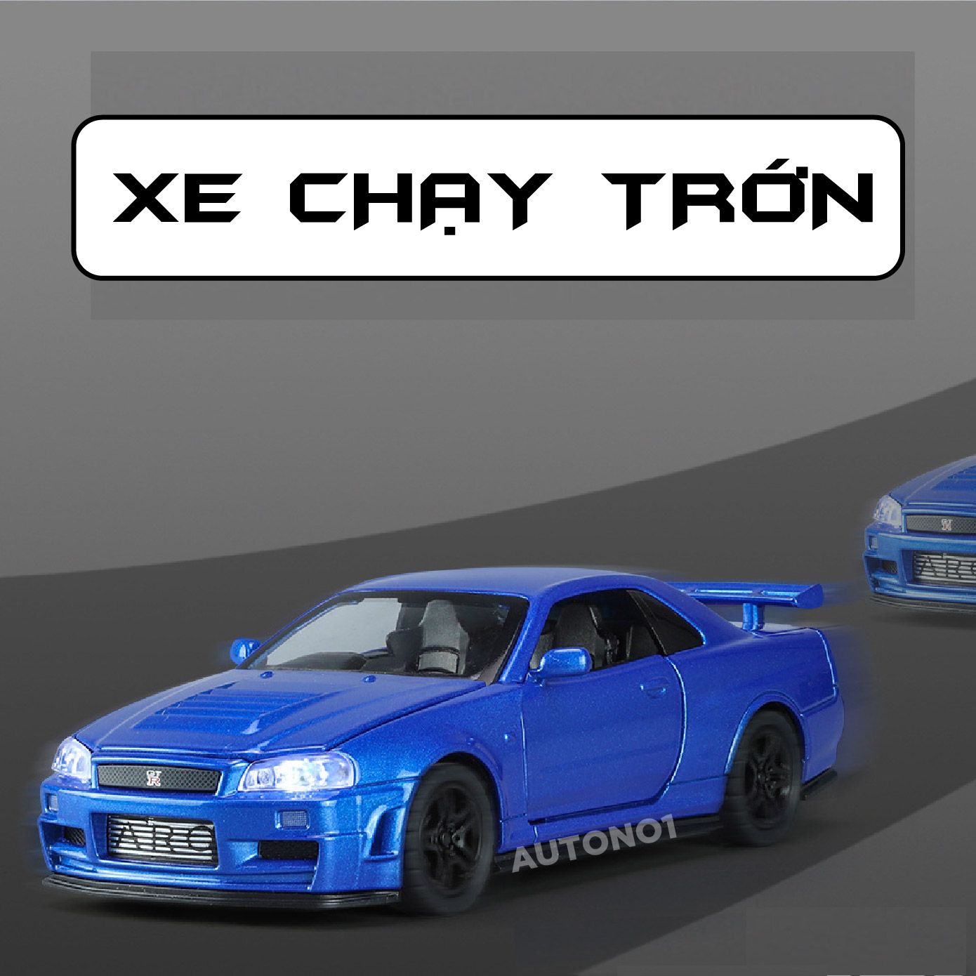  Mô hình xe Nissan GT-R R34 có âm thanh - đèn - full open tỉ lệ 1:32 Chimei model OT459 