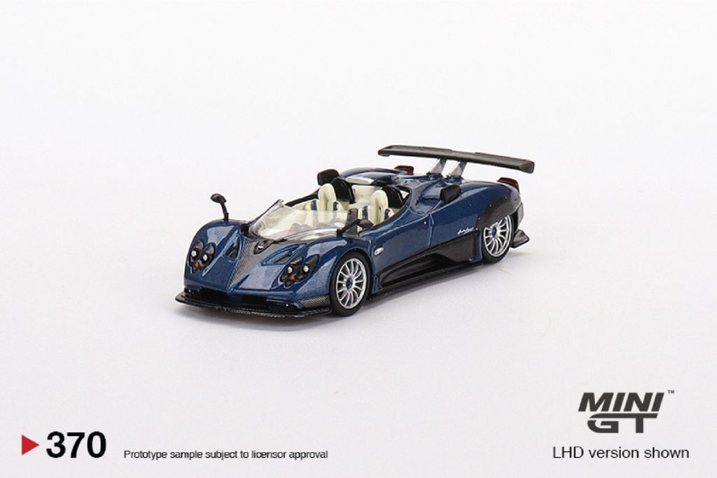 Mô hình xe Pagani Zonda HP Barchetta Blue Tricolore tỉ lệ 1:64 MiniGT MGT00370