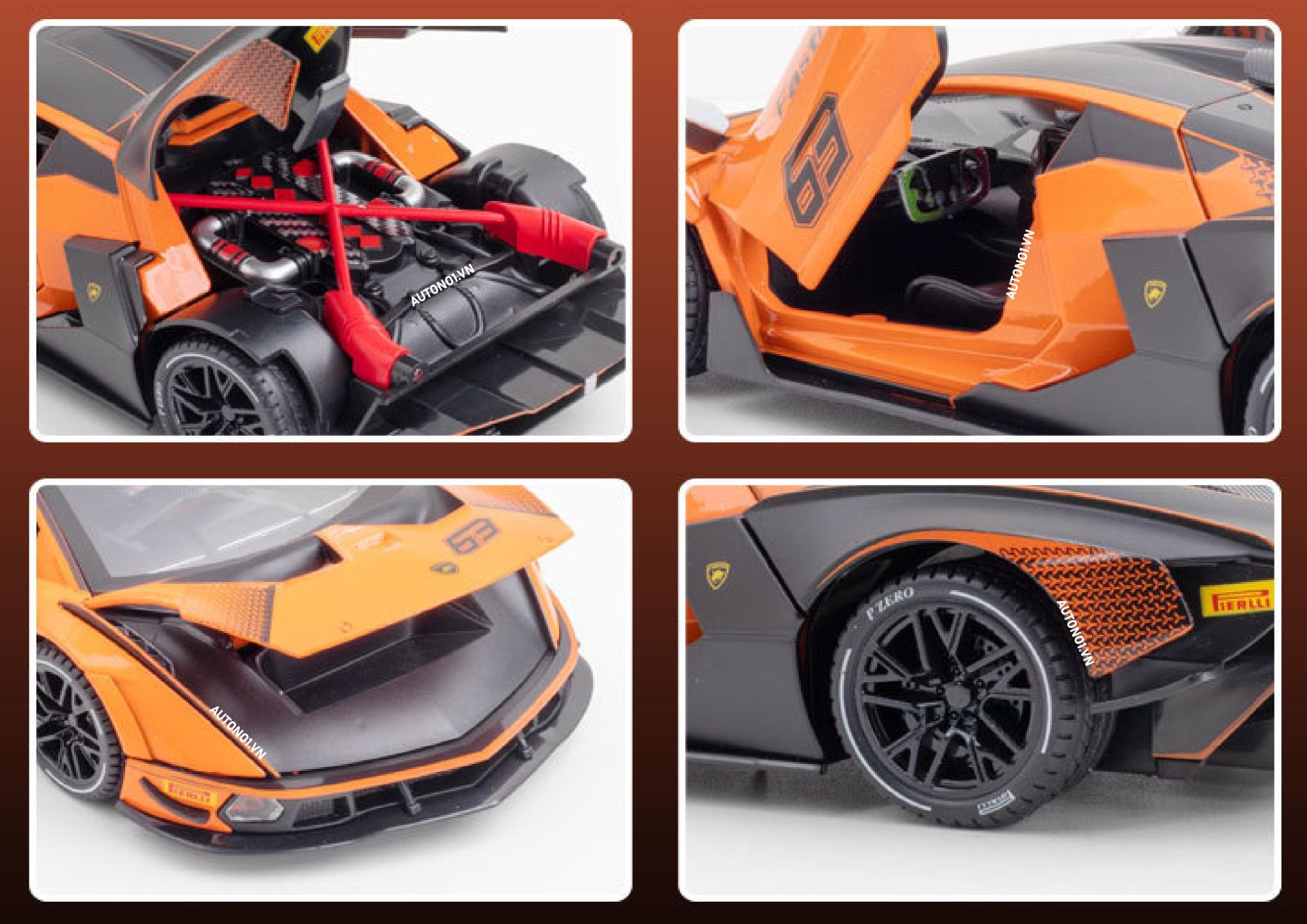  Mô hình xe Lamborghini Essenza Scv12 full open 1:24 Jin Lifang OT407 