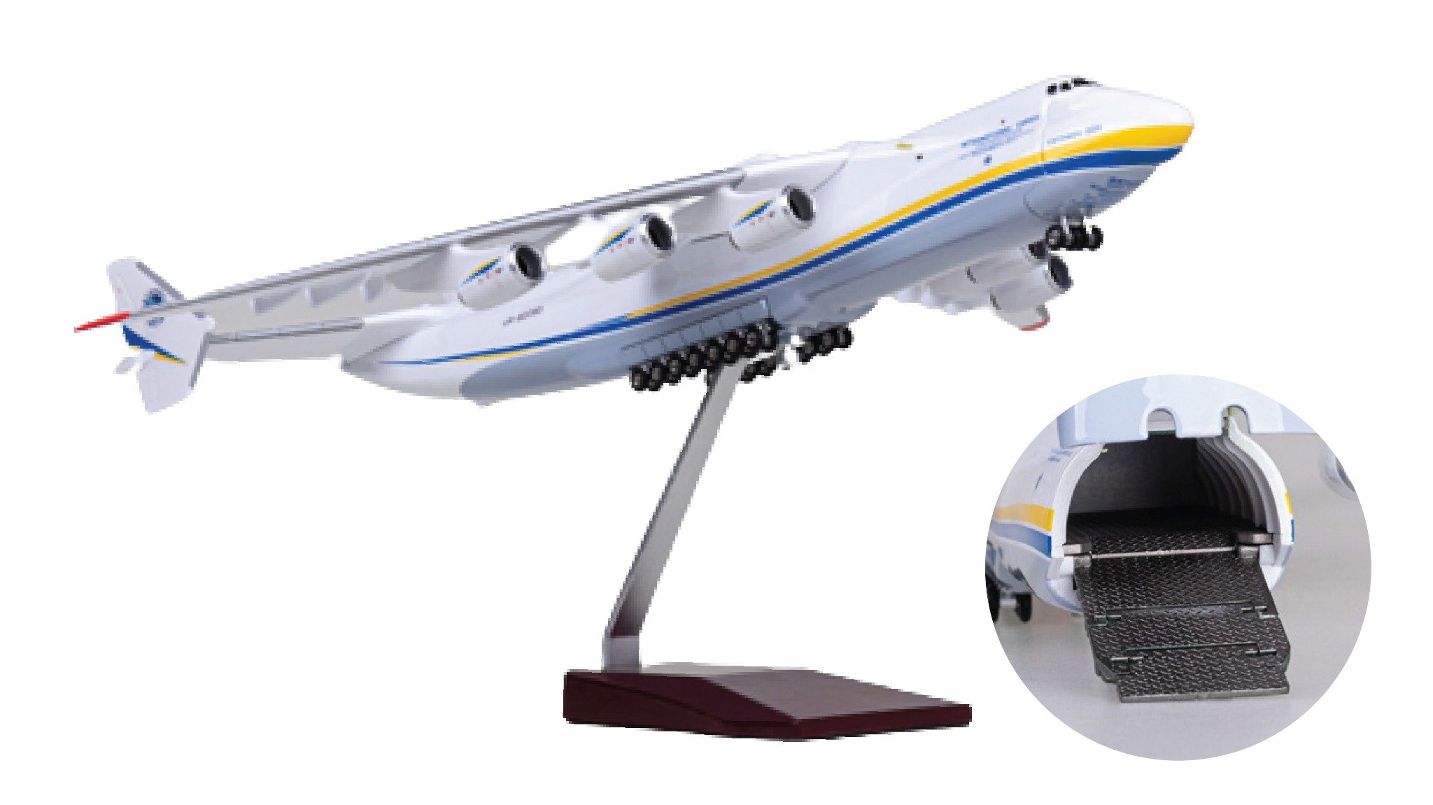  Mô hình máy bay vận chuyển Antonov An-225 Mriya Ukrainian NATO 47cm 1:200 có bánh xe MB47015 