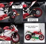  Mô hình xe Ducati 1199 đi kèm ben nâng - có phuộc nhún trước và sau - có đèn và âm thanh tỉ lệ 1:9 Alloy model MT09009 