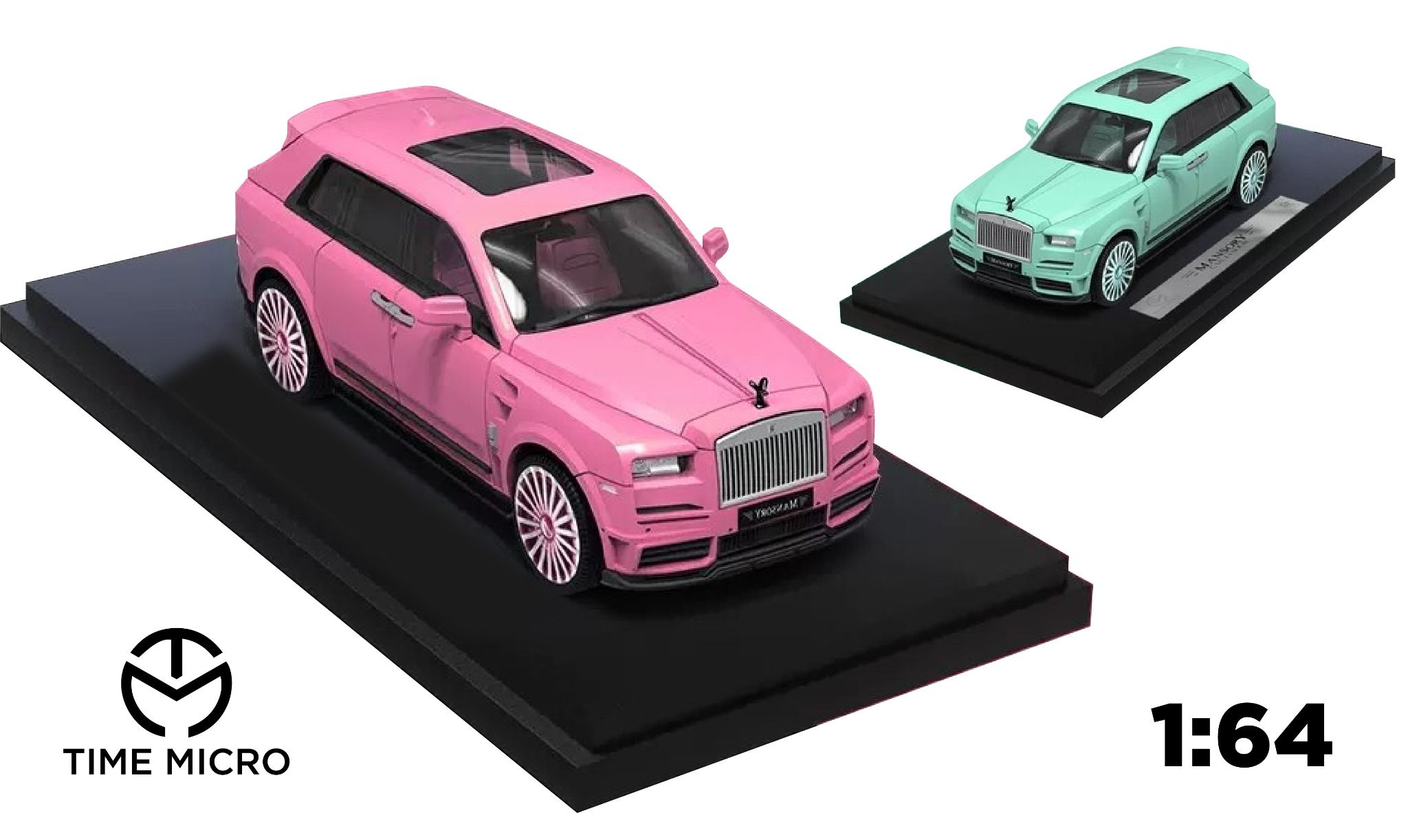  Xe mô hình Rolls Royce Cullinan Mansory color pastel tỉ lệ 1:64 Time Micro 