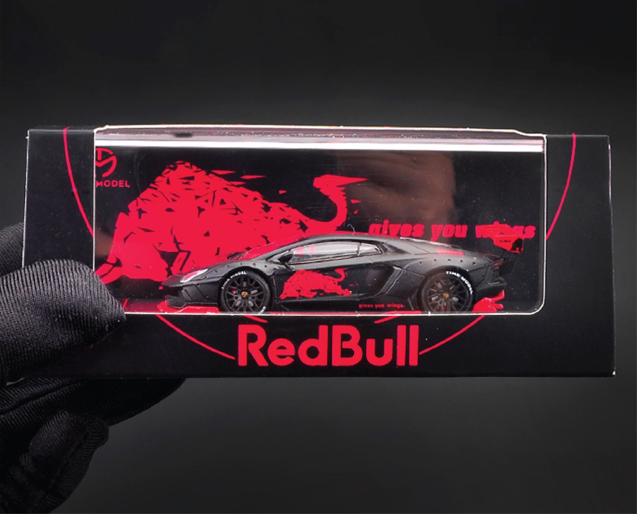  Mô hình xe Lamborghini Aventador LP700 1.0 Red Bull Cool Black tỉ lệ 1:64 TM640205 Time Micro 