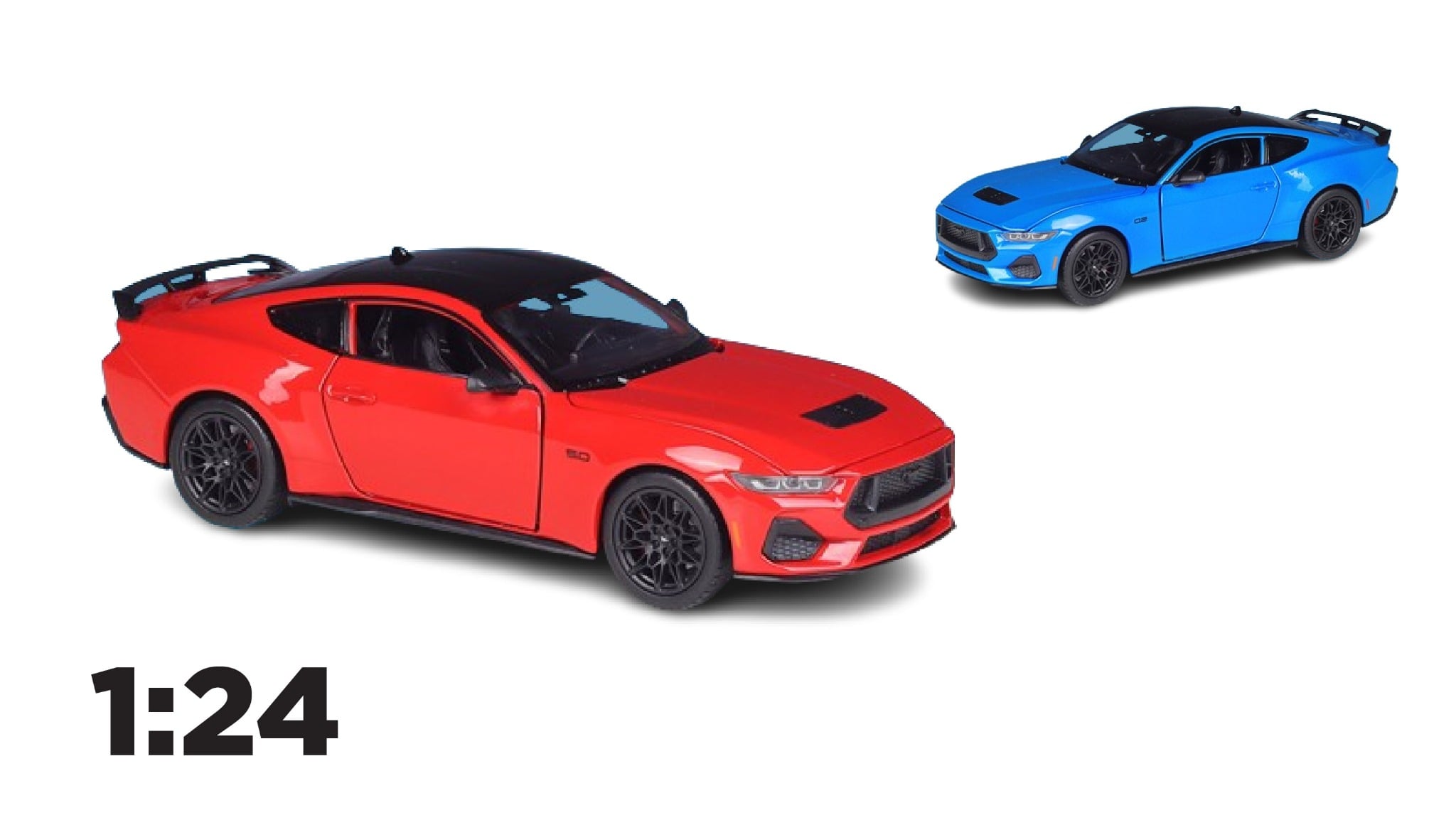  Mô hình xe Ford Mustang GT 2024 full open - đánh lái được tỉ lệ 1:25 Welly OT529 