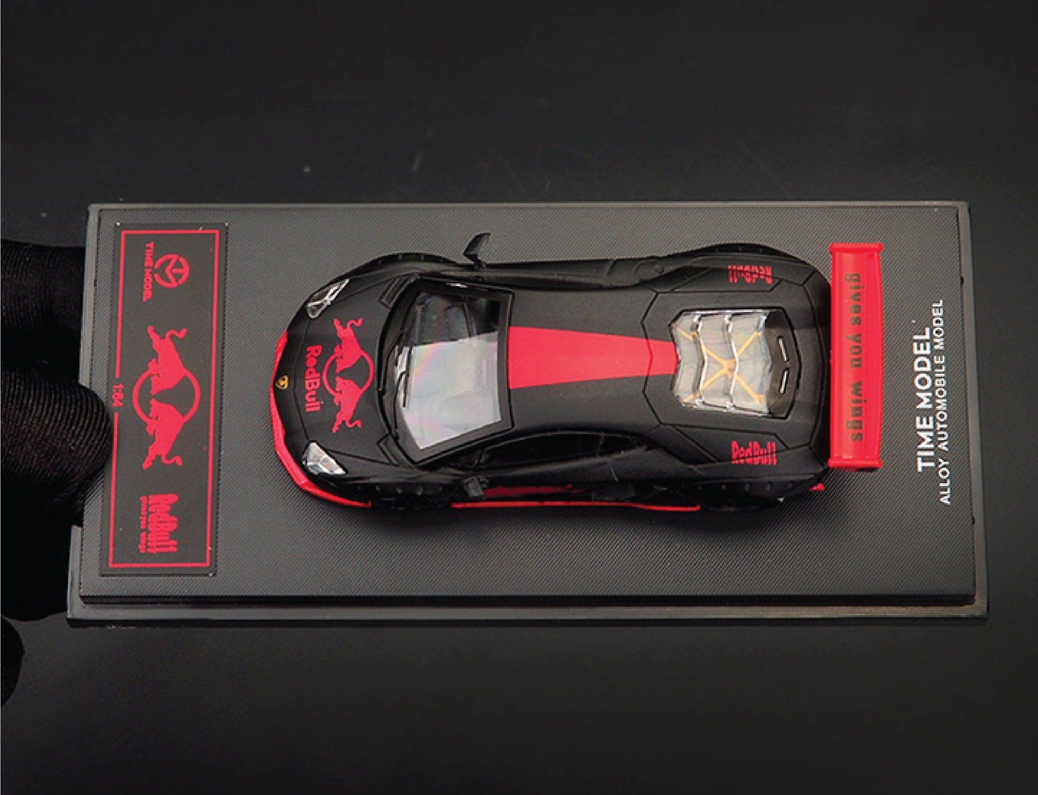  Mô hình xe Lamborghini Aventador LP700 1.0 Red Bull Cool Black tỉ lệ 1:64 TM640205 Time Micro 