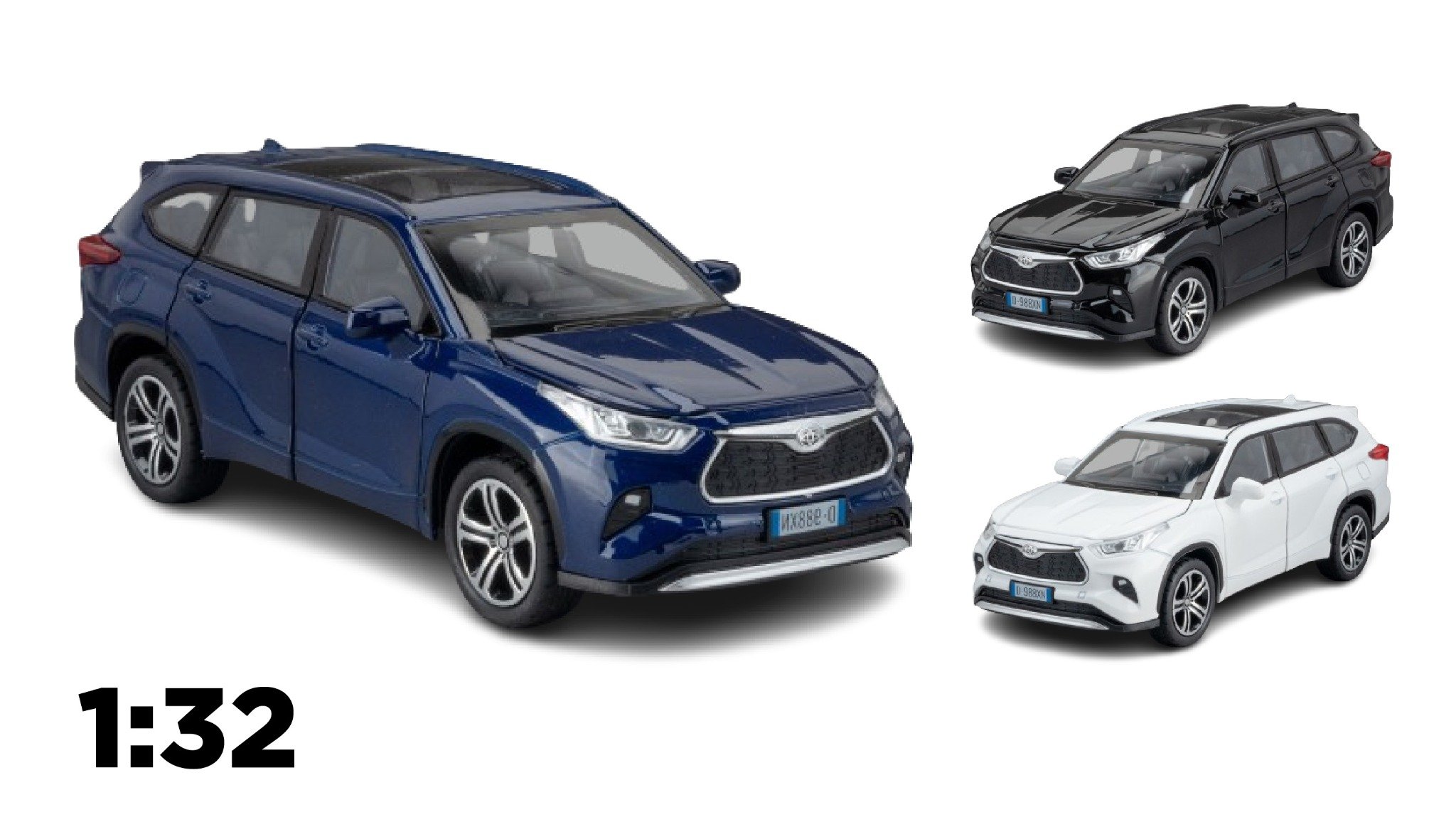  Mô hình xe Toyota Highlander full open tỉ lệ 1:32 Jiaye Model OT564 