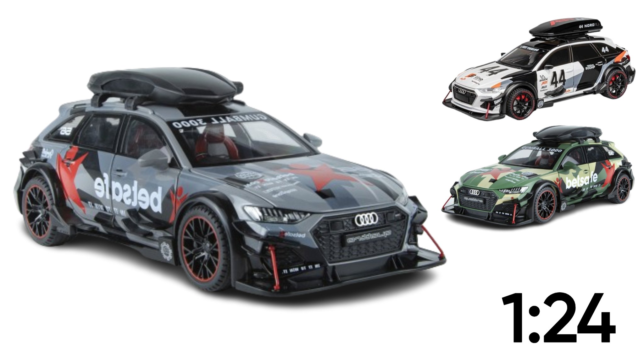  Mô hình xe đua Audi RS6 DTM 56 box camping full open tỉ lệ 1:24 Chezhi 1901-282 