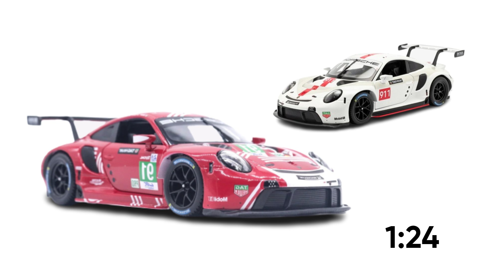  Mô hình xe Porsche 911 Rsr Gt đánh lái được 1:24 Bburago 8013 