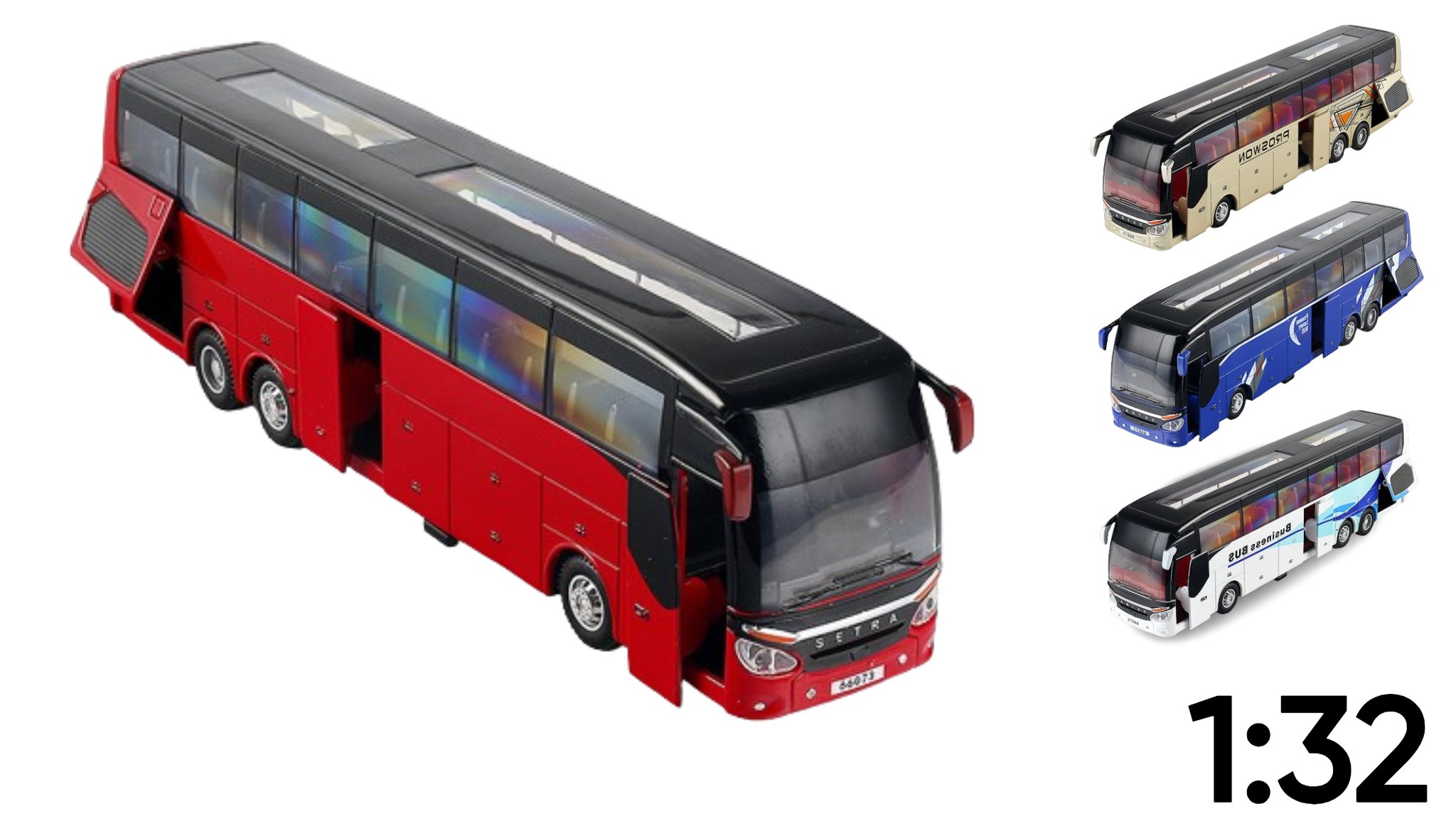  Mô hình xe buýt tốc hành bằng kim loại có đèn và âm thanh tỉ lệ 1:32 OT219 