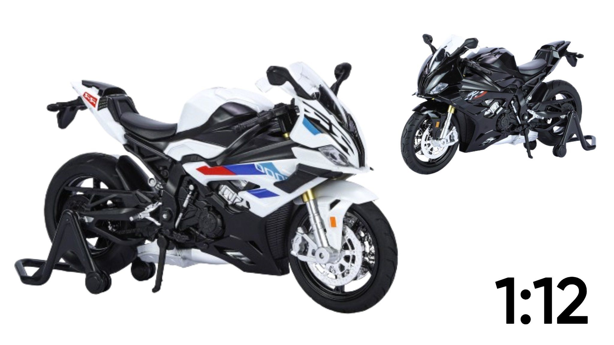  Mô hình xe BMW S1000RR 2024 có cánh gió tỉ lệ 1:12 Huayi Alloy MT070 