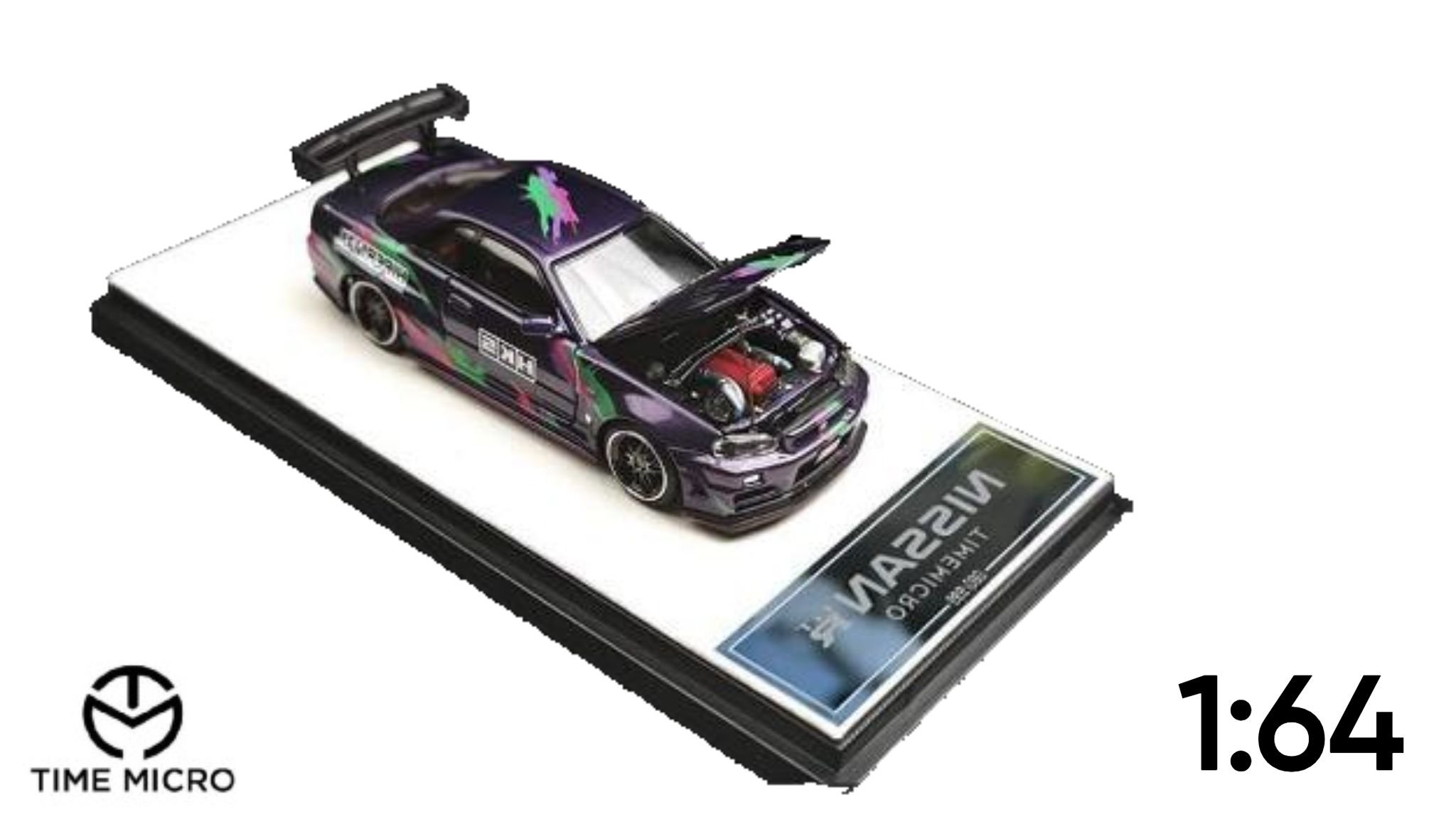  Nissan Skyline GT-R (R34) HKS Purple tỉ lệ 1:64 Time Micro TM643421 