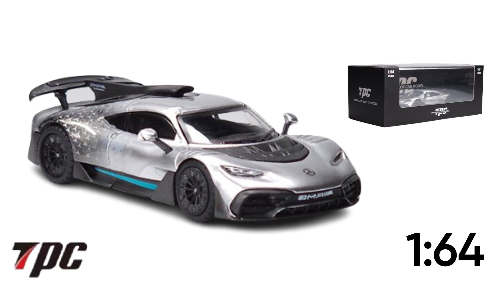  Mô hình xe Mercedes-Benz AMG One Silver tỉ lệ 1:64 TPC TPC646401 