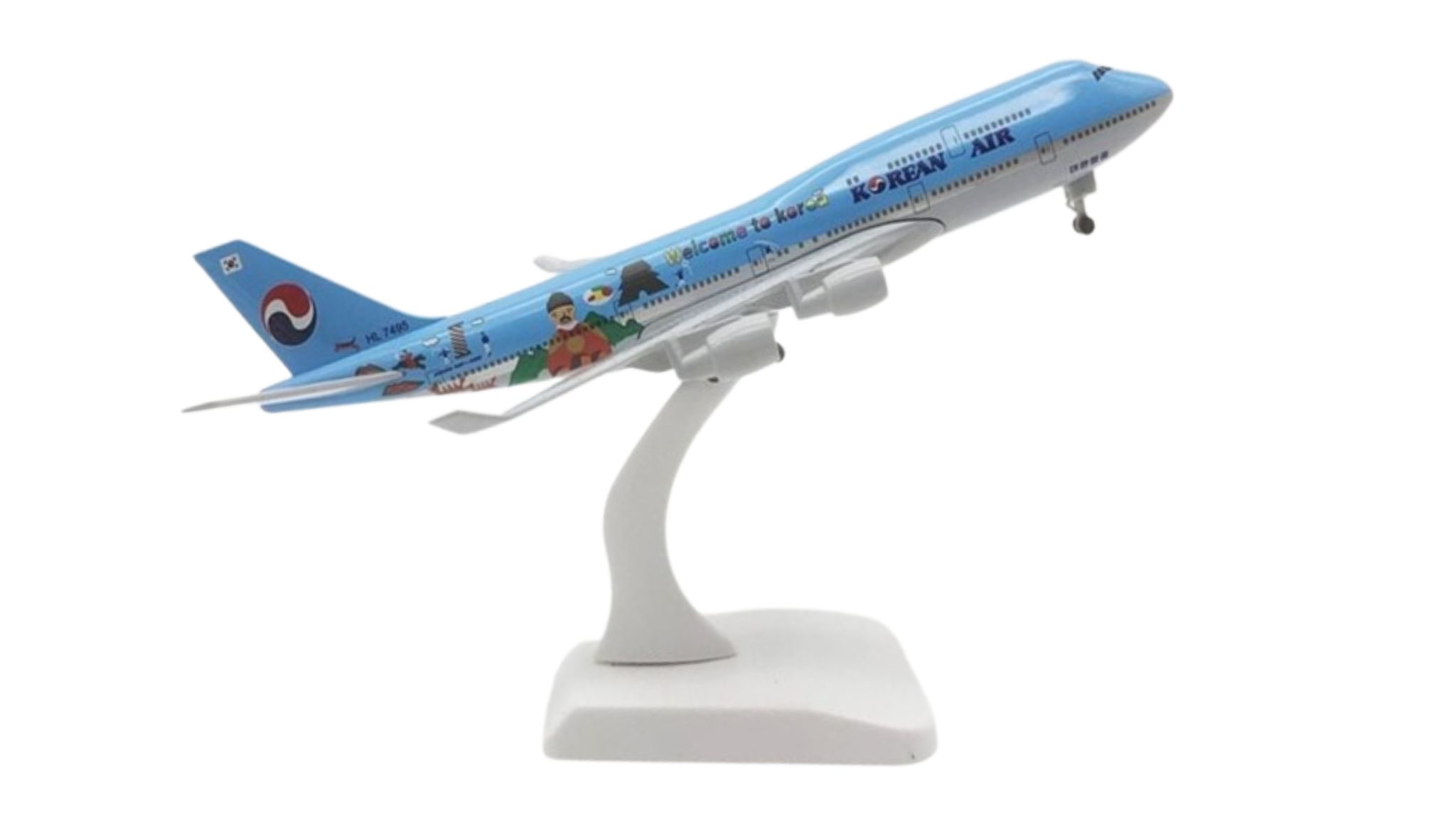  Mô hình máy bay Welcome to Korea Boeing B747 kích thước 20cm MB20104 