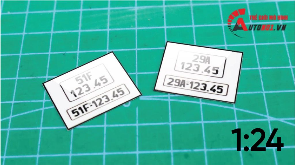  10 cặp Biển số xe mô hình cho ô tô 1:24 BSOT 