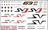  Decal nước trang trí xe Lamborghini - SVJ - SV - Aventador - Sian - Huracan tỉ lệ 1:24 Autono1 DC506c 