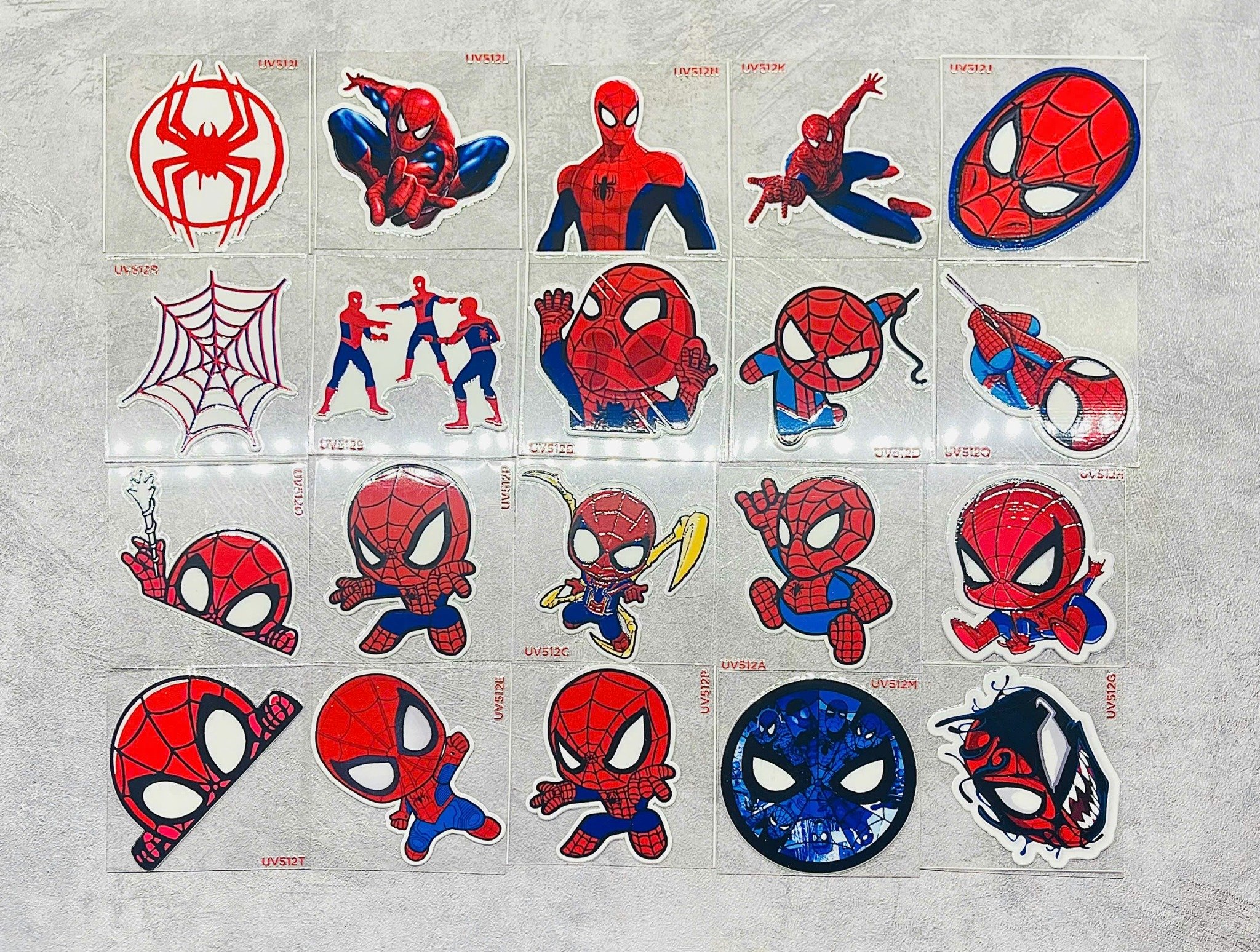  Decal UV spider man trang trí mô hình - điện thoại - laptop - máy tính - nón - ly - mica chống nước - chống trầy - chống uv kích thước 5 x 5cm Autono1 UV512 