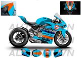  Decal nước độ Ducati Panigale V4S Gulf - Decal fullface Gulf Ducati tỉ lệ 1:12 Autono1 DC600g 