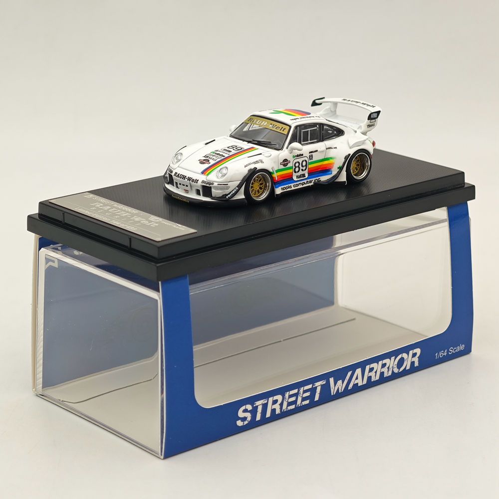  Mô hình xe Porsche 993 RWB White Apple Livery wipe body tỉ lệ 1:64 Street Weapon OT64049 