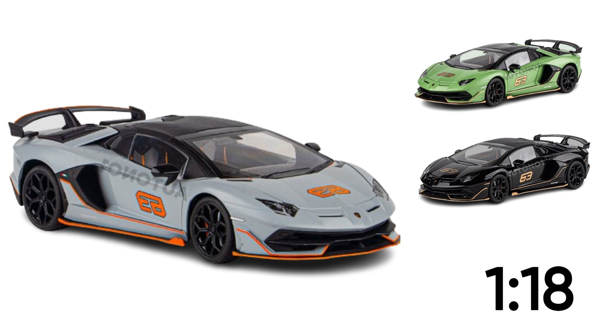  Mô hình xe Lamborghini Aventador Svj63 đánh lái được full open, mui xe có thể tháo rời tỉ lệ 1:18 OK Models OT428 