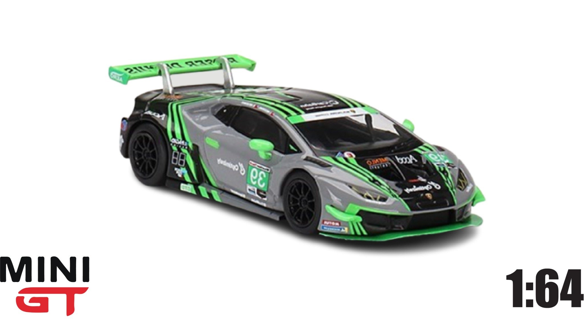  Mô hình xe Lamborghini Huracan GT3 EVO#39 2022 IMSA Road America Place tỉ lệ 1:64 MiniGT 