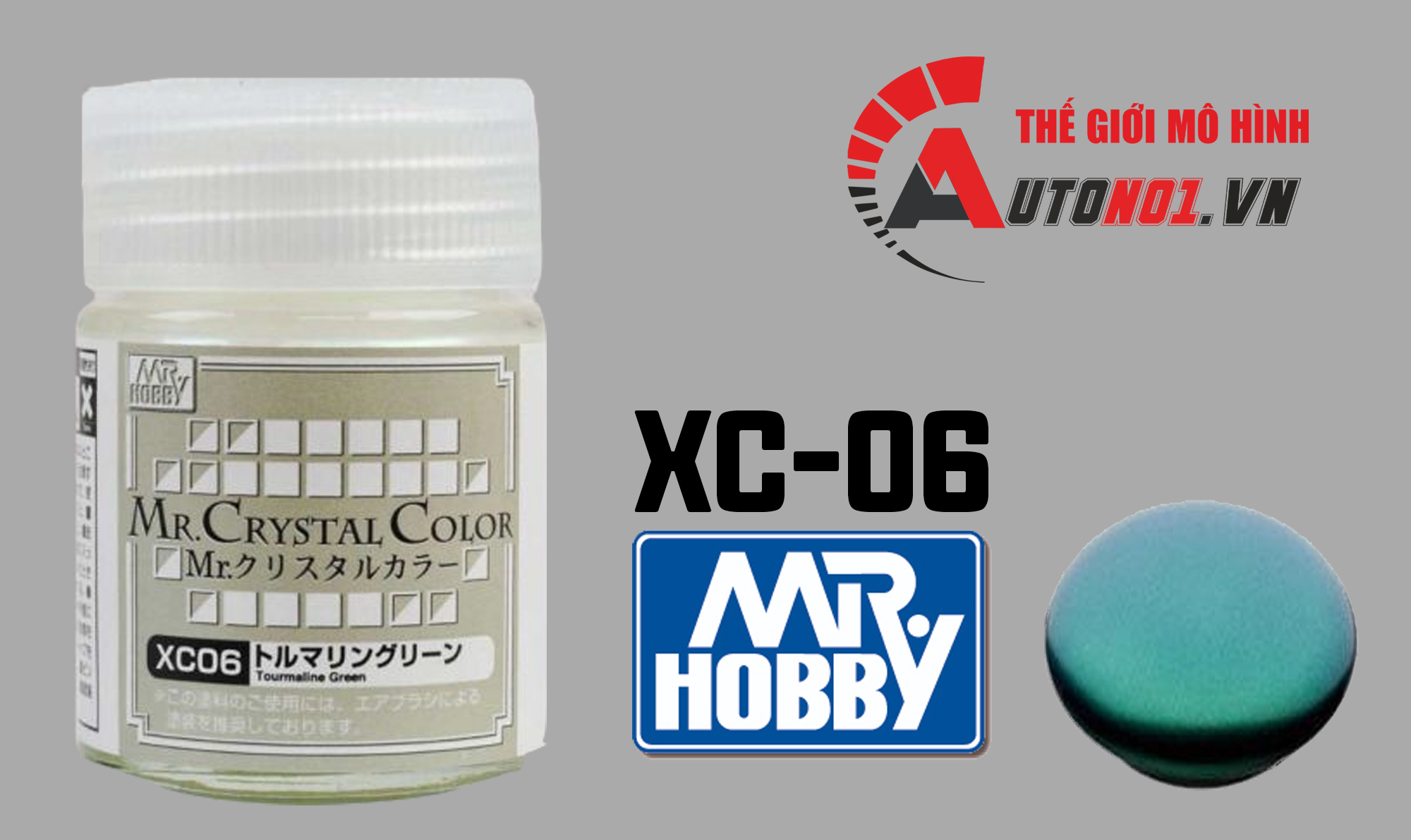  Lacquer xc06 effect tourmaline green sơn mô hình màu crystal xanh tourmaline 18ml Mr.Hobby XC06 