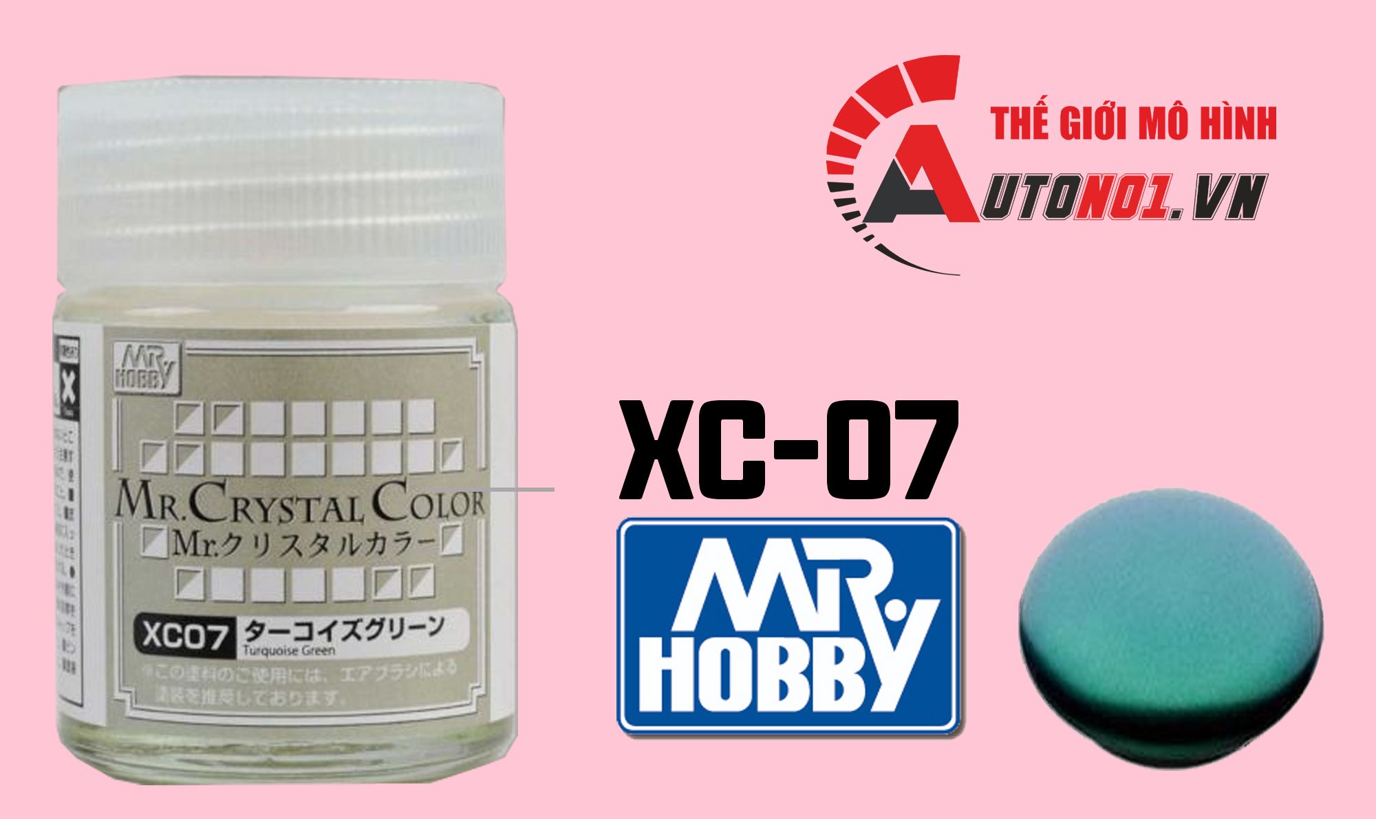  Lacquer xc07 effect turquoise green sơn mô hình màu crystal xanh ngọc lam 18ml Mr.Hobby XC07 