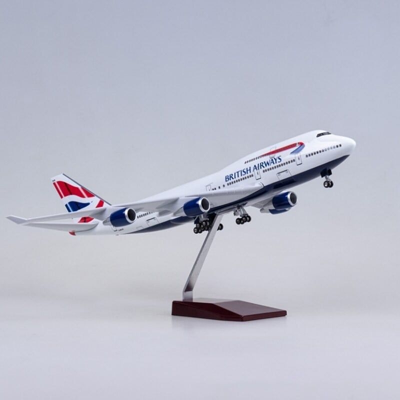  Mô hình máy bay British Airways Boeing B747 United Kingdom UK 47cm 1:160 có đèn led tự động theo tiếng vỗ tay hoặc chạm MB47038 