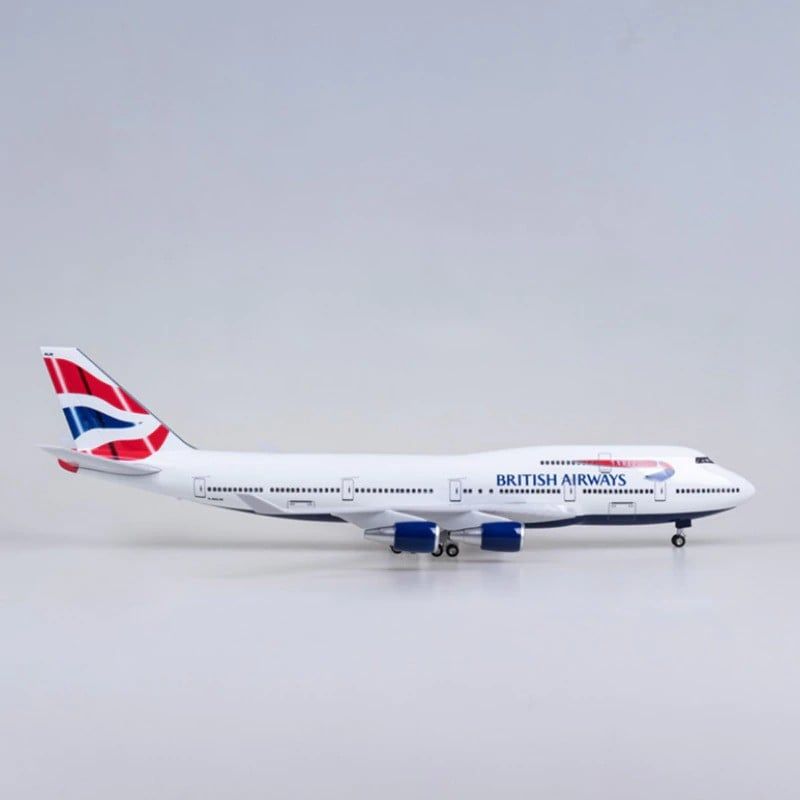  Mô hình máy bay British Airways Boeing B747 United Kingdom UK 47cm 1:160 có đèn led tự động theo tiếng vỗ tay hoặc chạm MB47038 