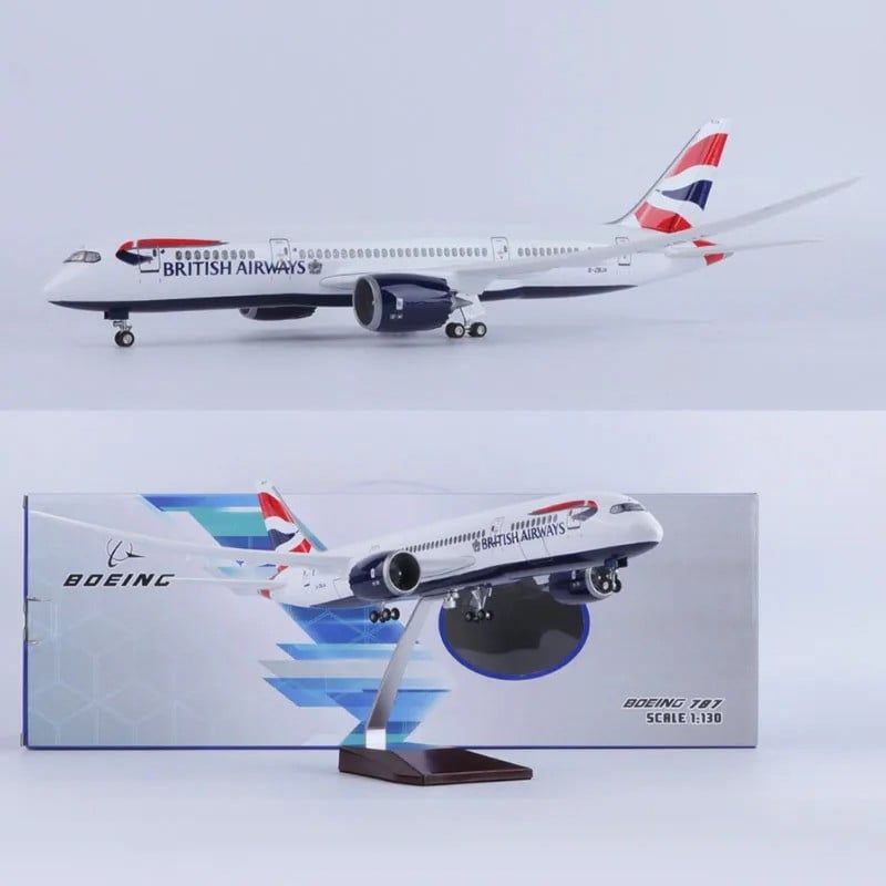  Mô hình máy bay Anh Quốc British Airways Boeing B787 47cm có đèn led tự động theo tiếng vỗ tay hoặc chạm MB47045 